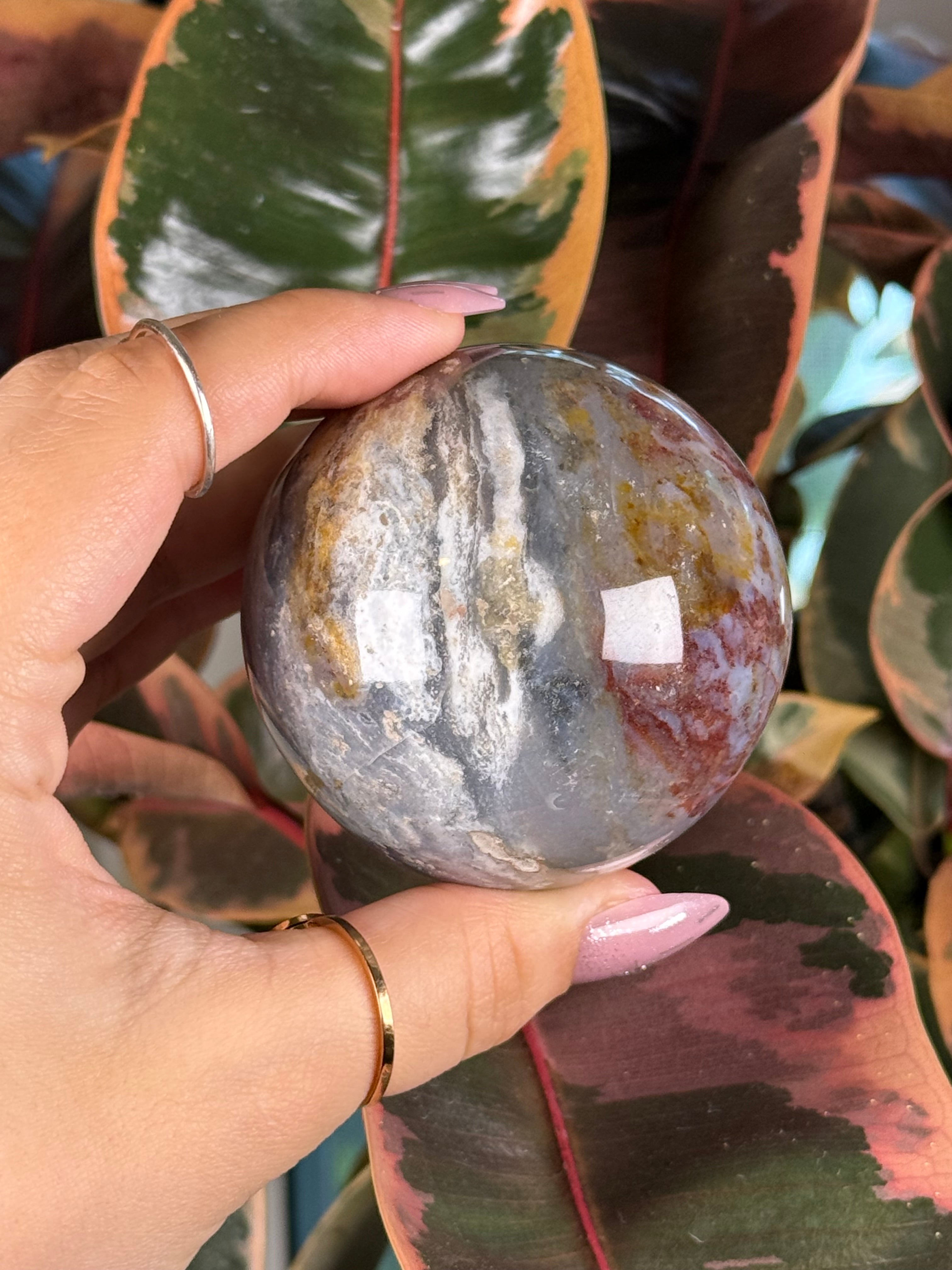 Sea Jasper | Moss Agate Sphere "Siren Depths"