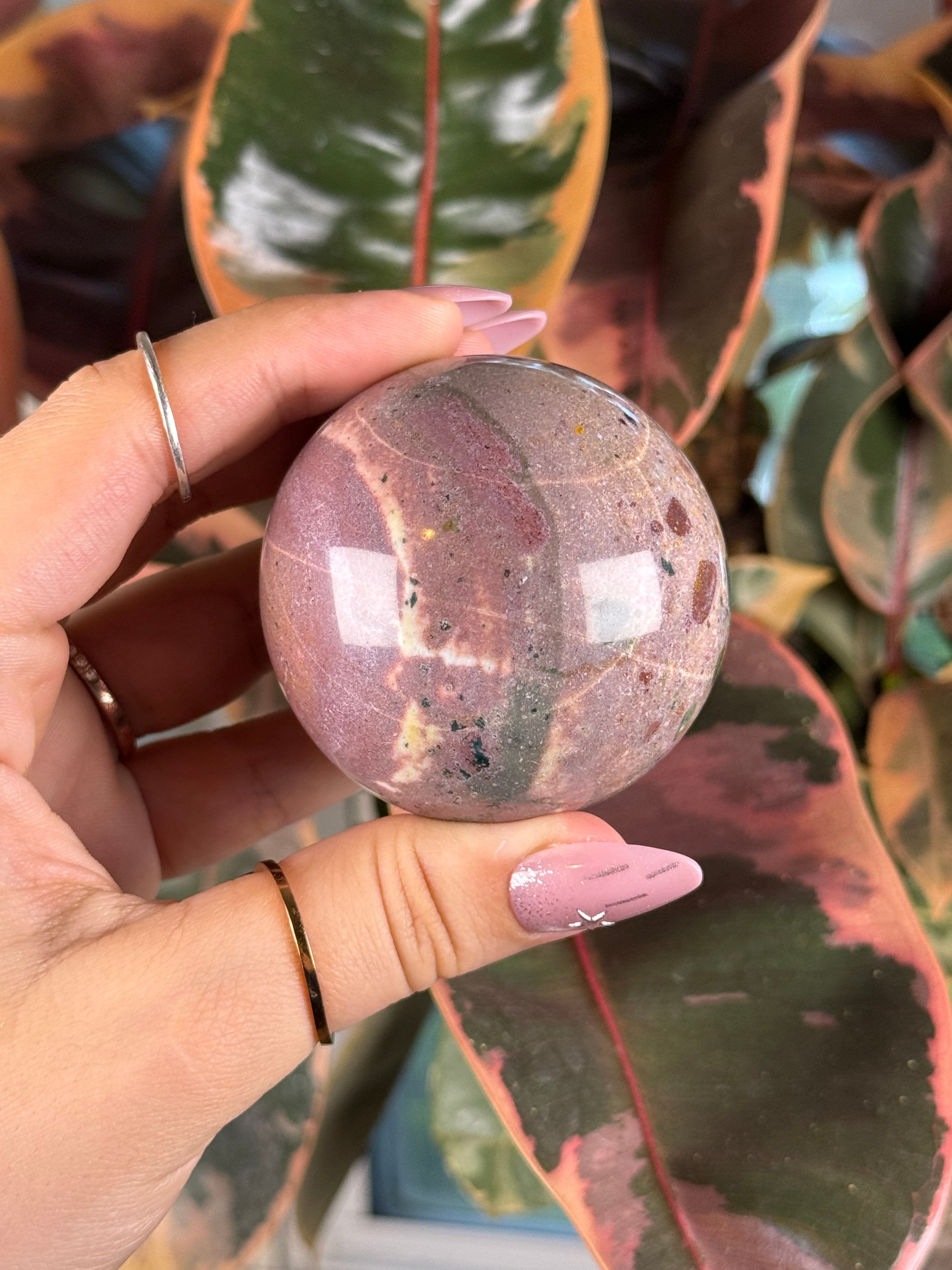 Sea Jasper Sphere "Fruit Cake"