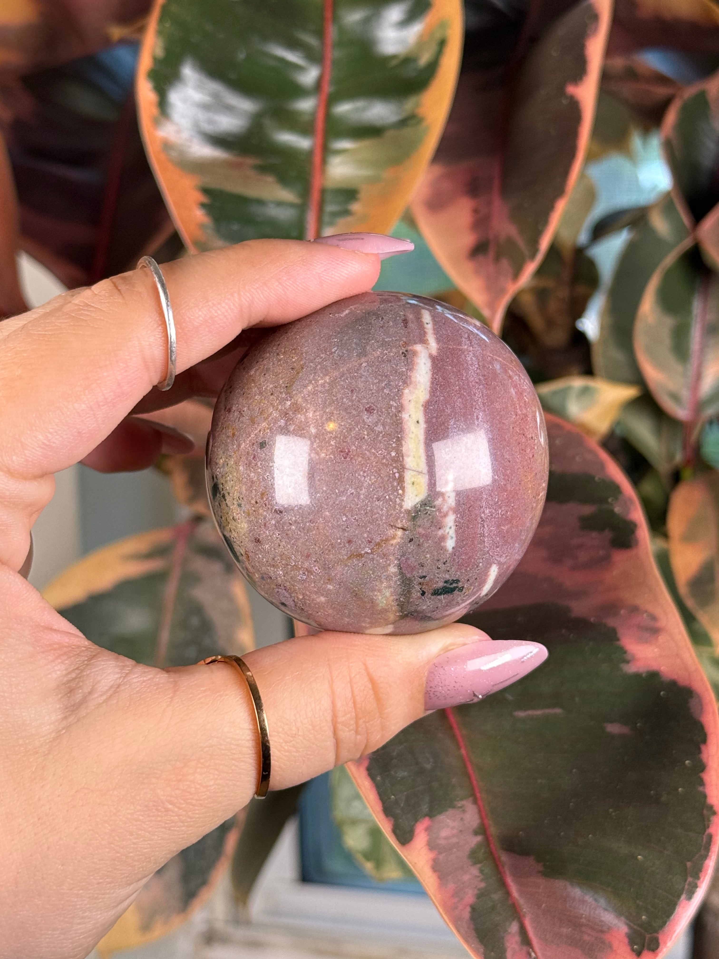 Sea Jasper Sphere "Fruit Cake"