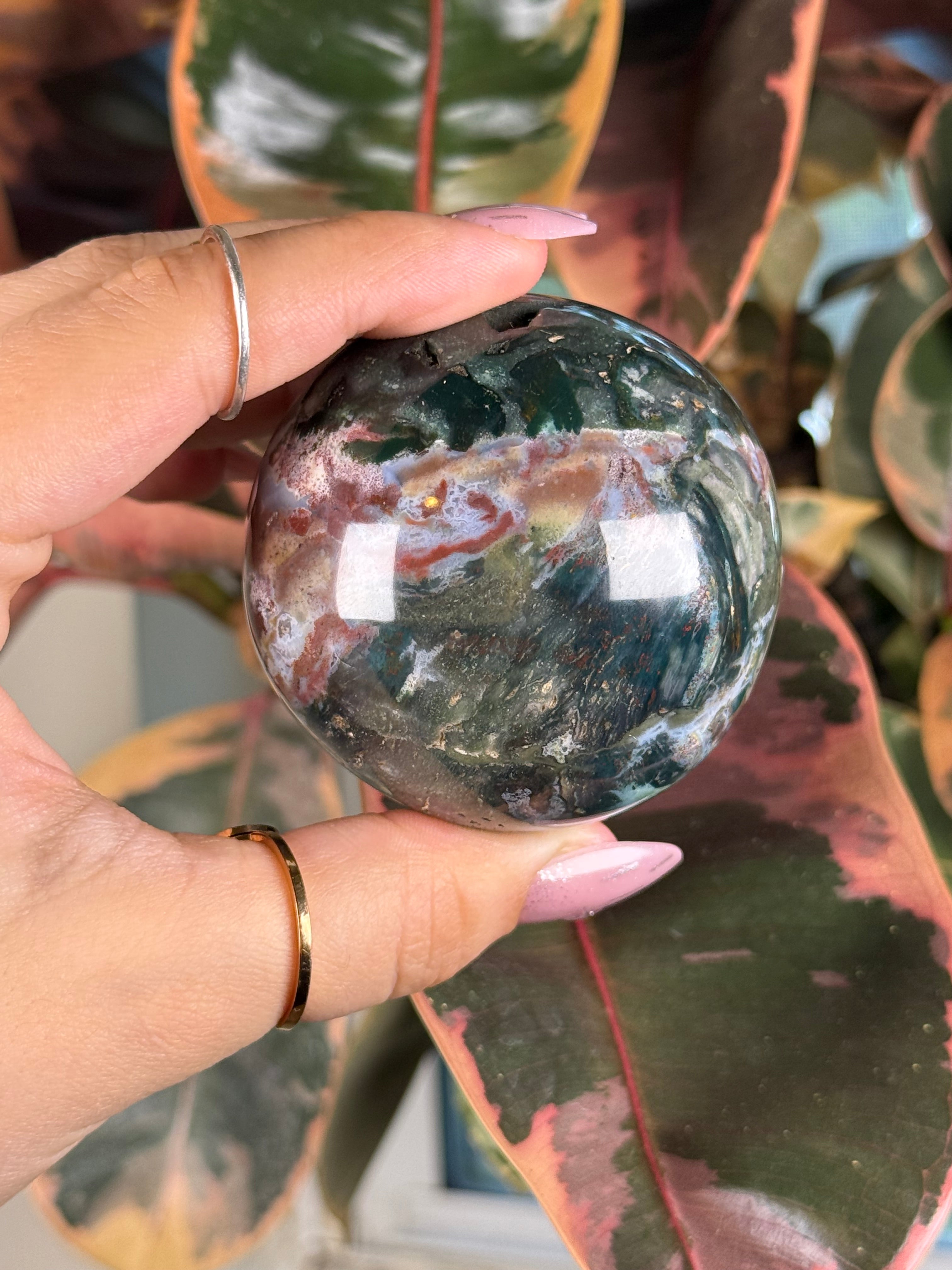 Sea Jasper Sphere "Deepwood Thicket"