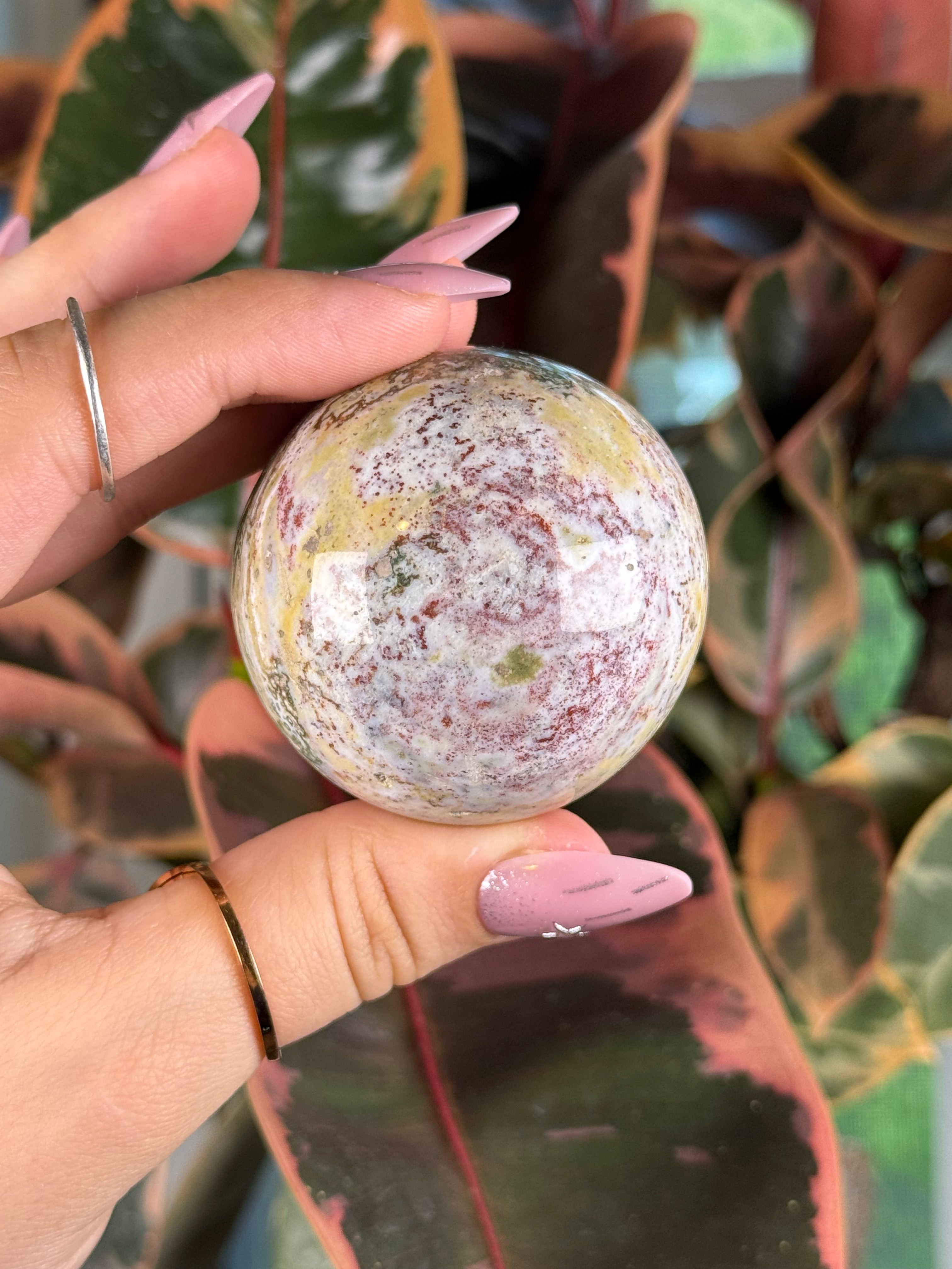 Sea Jasper Sphere "Blush Royale"