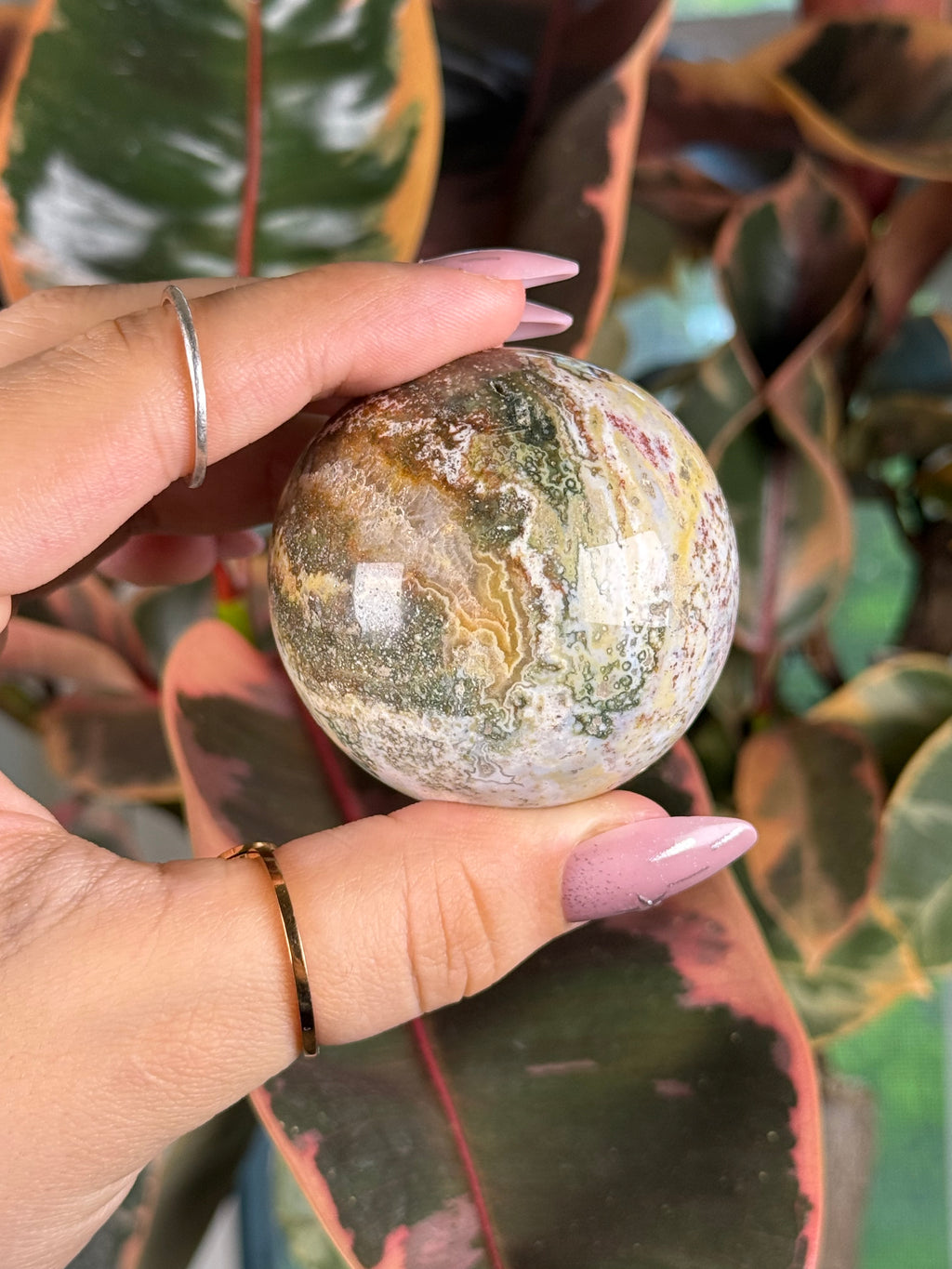 Sea Jasper Sphere "Blush Royale"