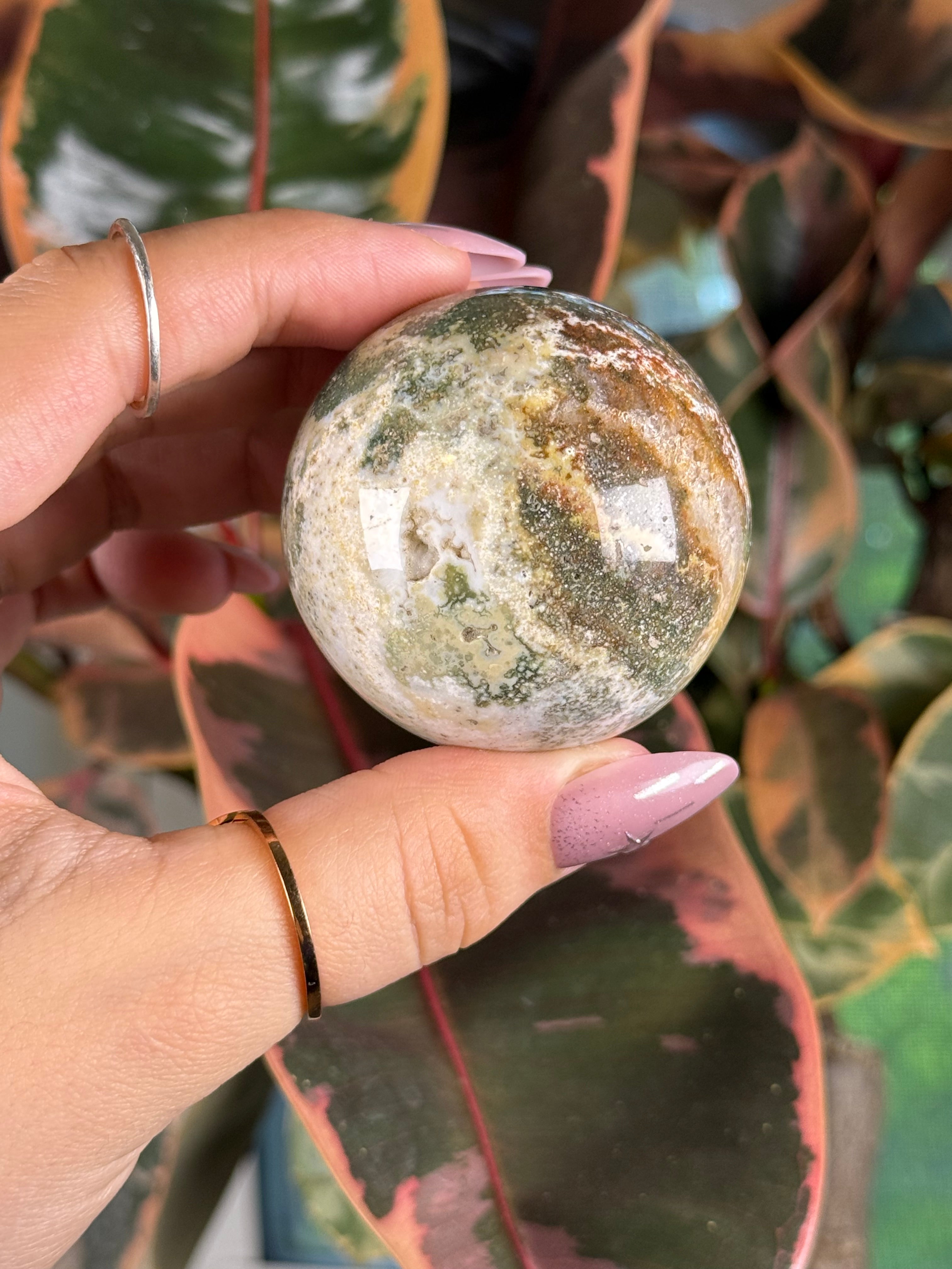 Sea Jasper Sphere "Blush Royale"