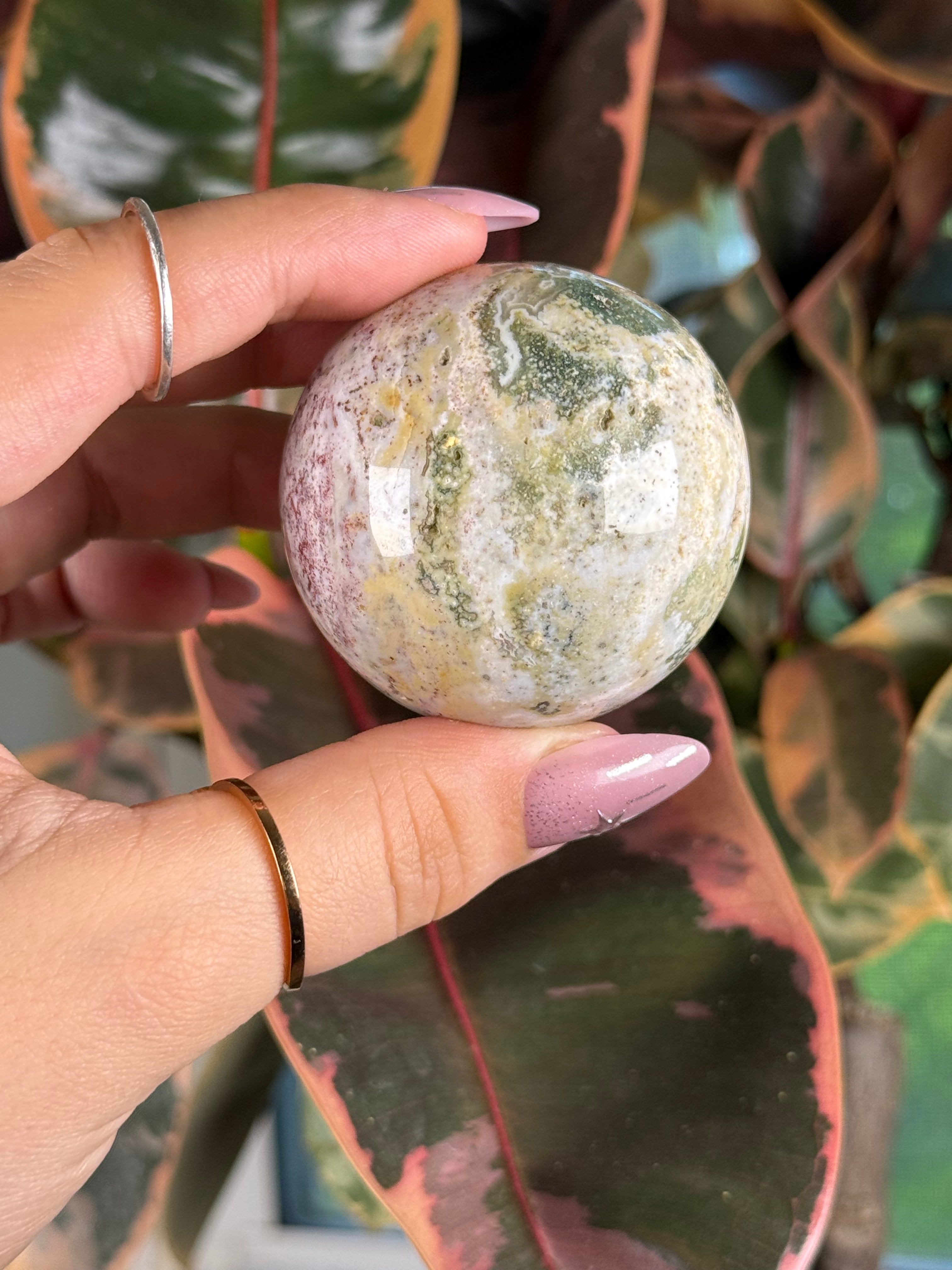 Sea Jasper Sphere "Blush Royale"