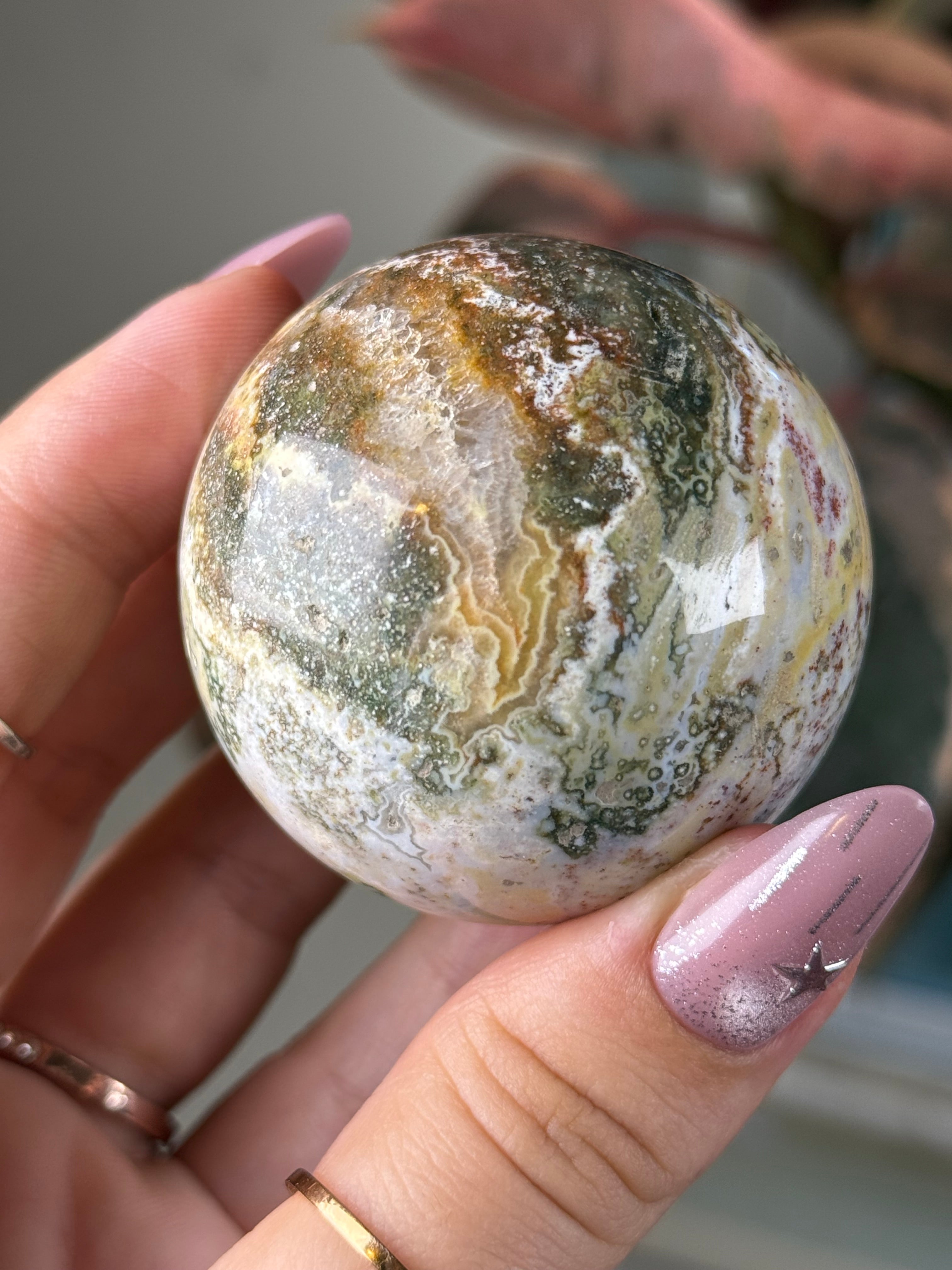 Sea Jasper Sphere "Blush Royale"
