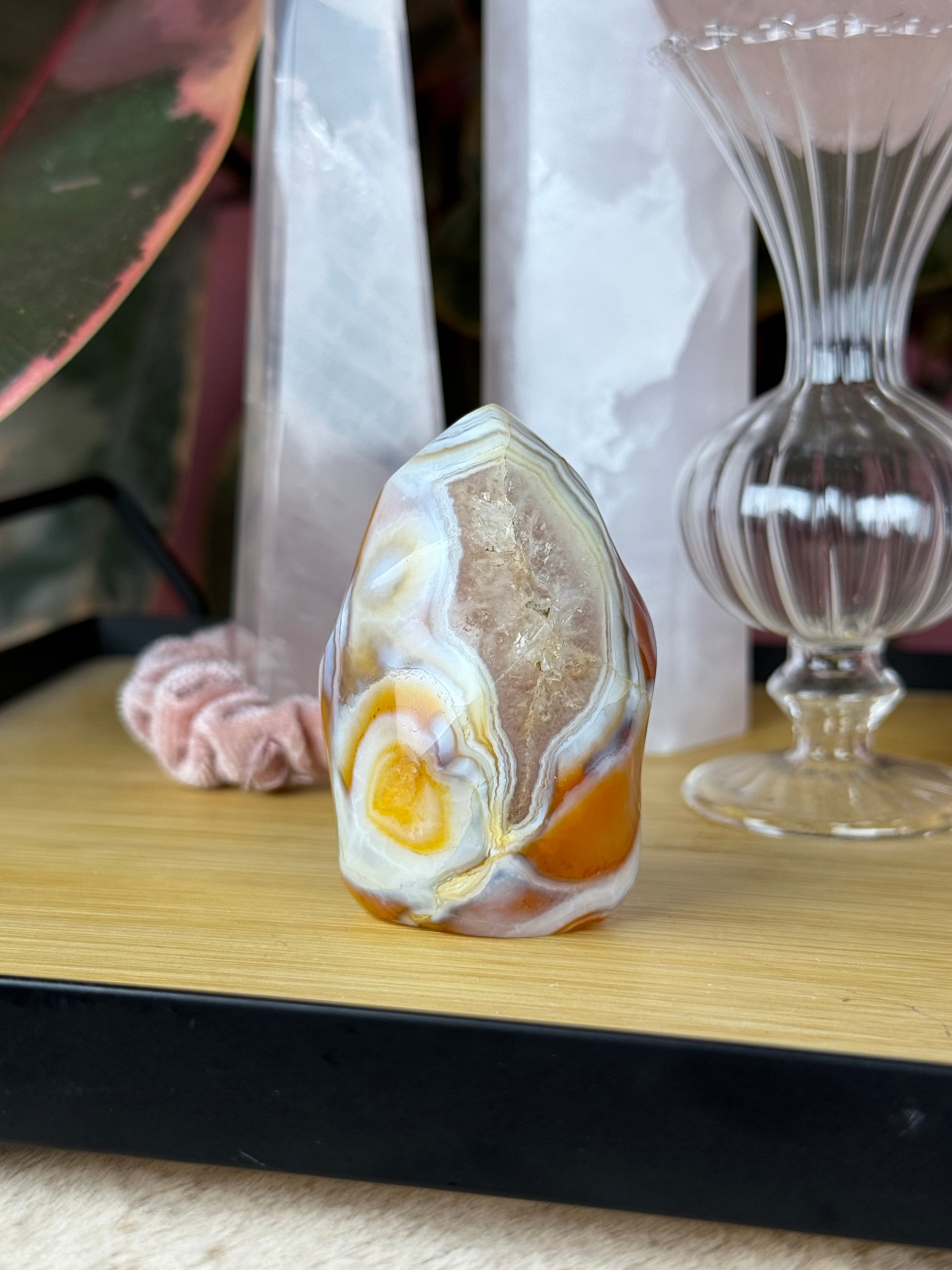 Carnelian Flame Creamy Chalcedony
