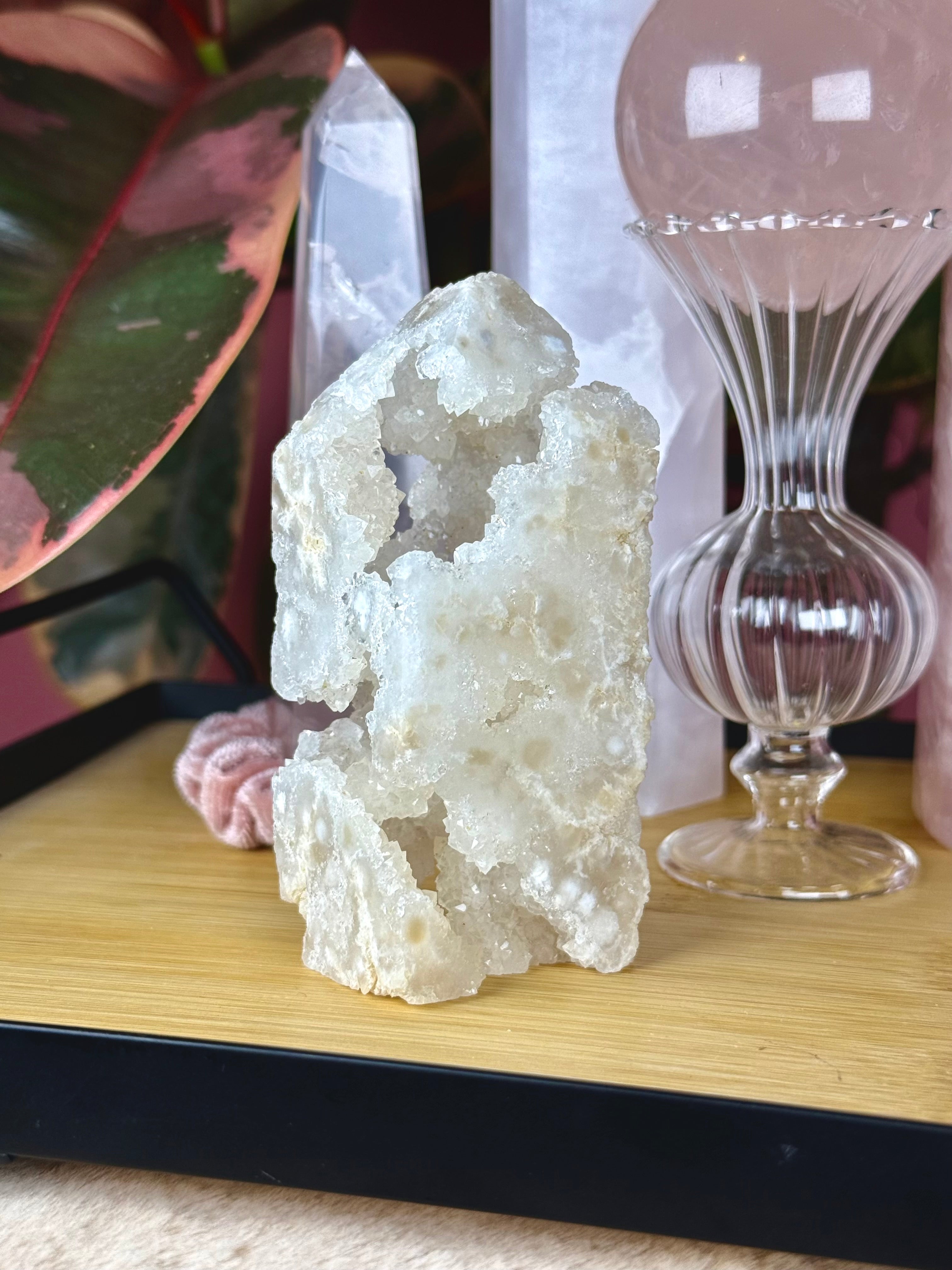 Druzy Calcite | Quartz Obelisk "How The Hell Is She Alive?"