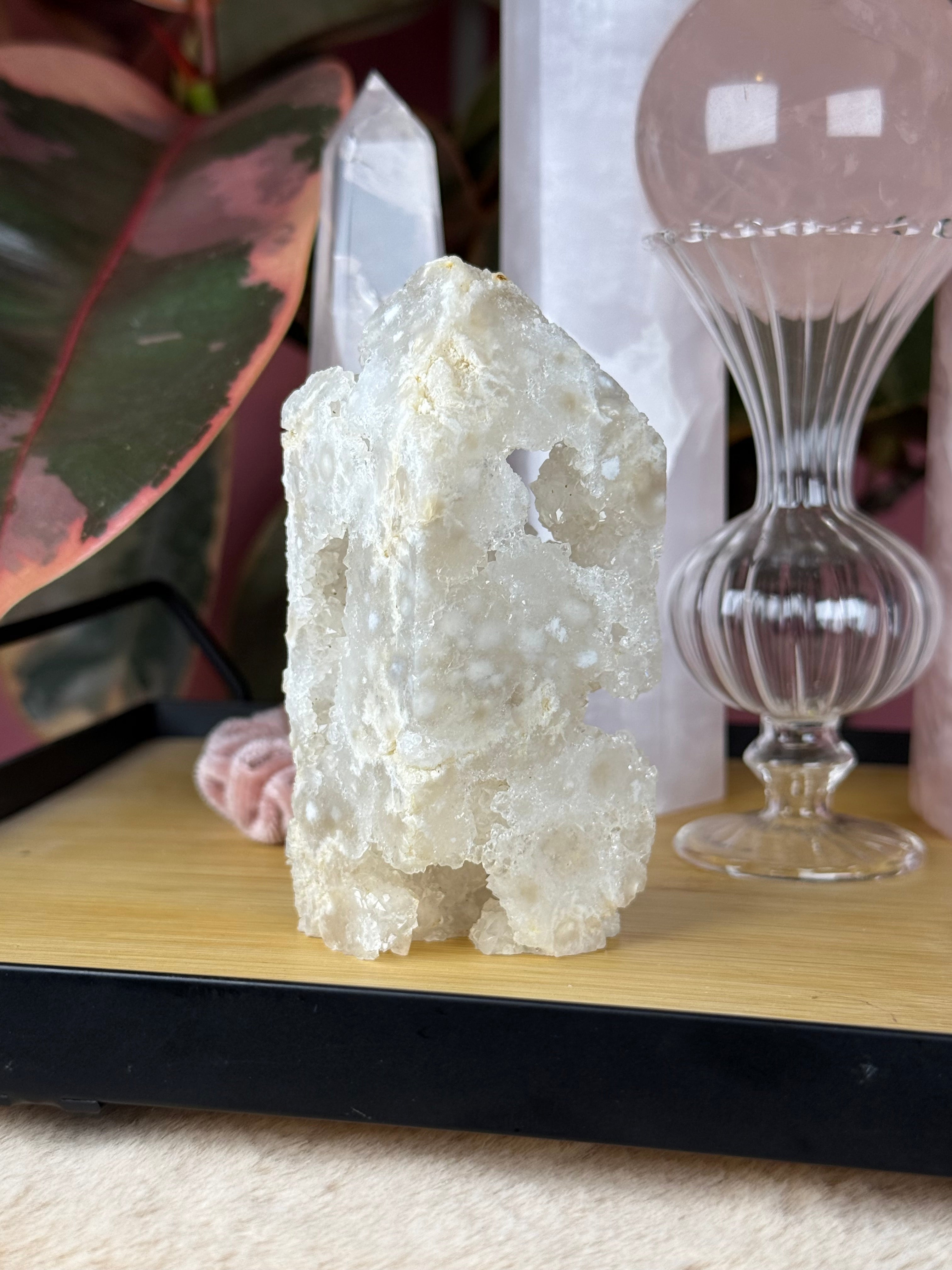 Druzy Calcite | Quartz Obelisk "How The Hell Is She Alive?"