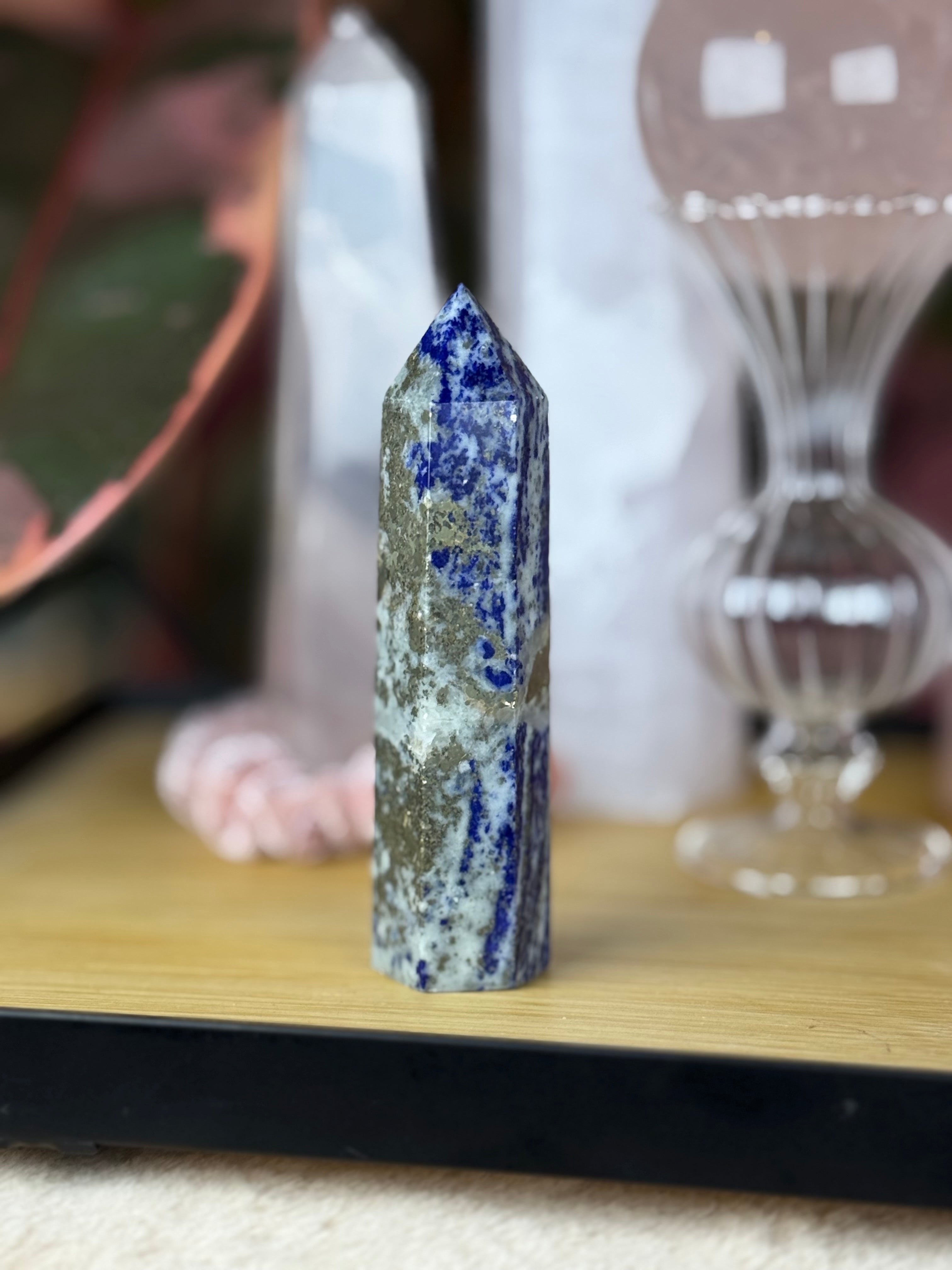Lapis Lazuli, Pyrite & Rare Afghanite Tower
