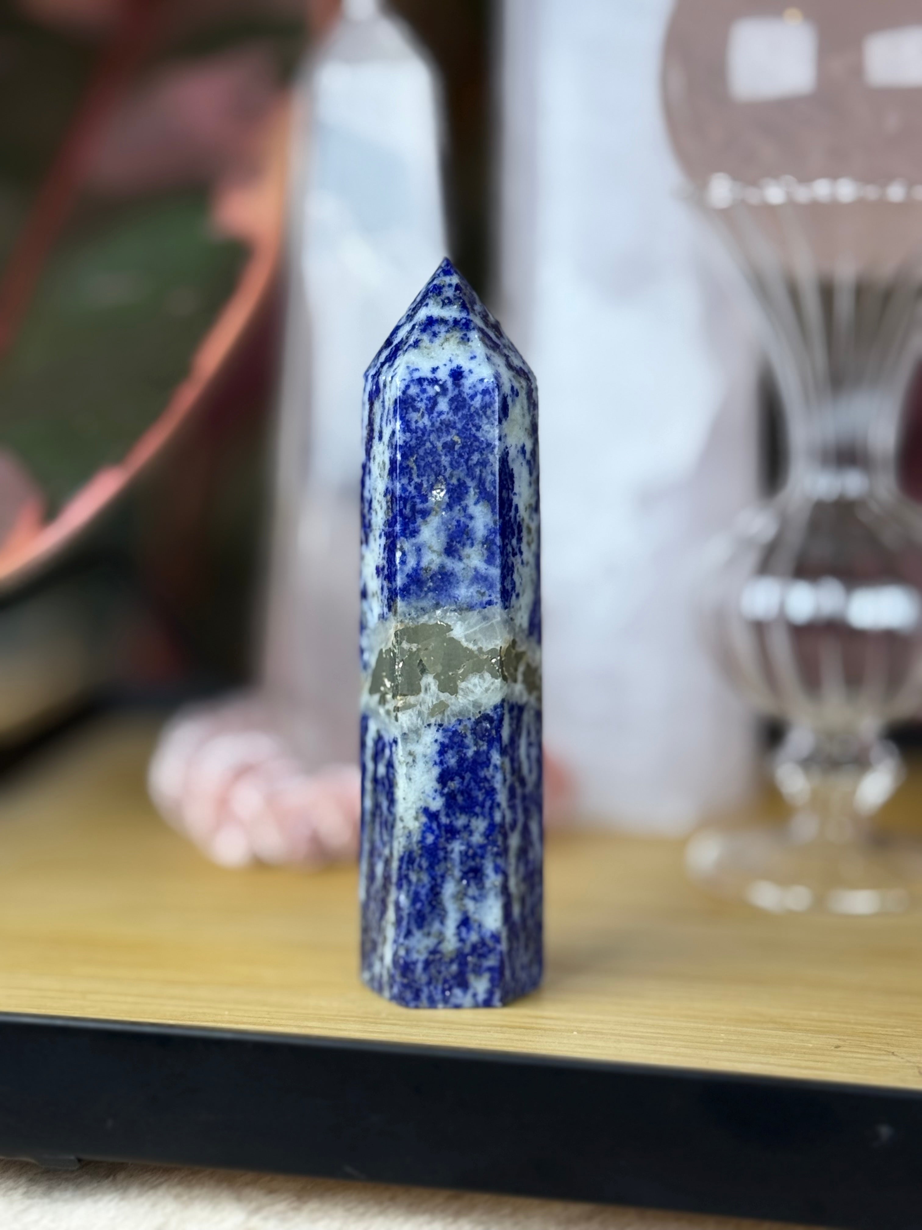 Lapis Lazuli, Pyrite & Rare Afghanite Tower