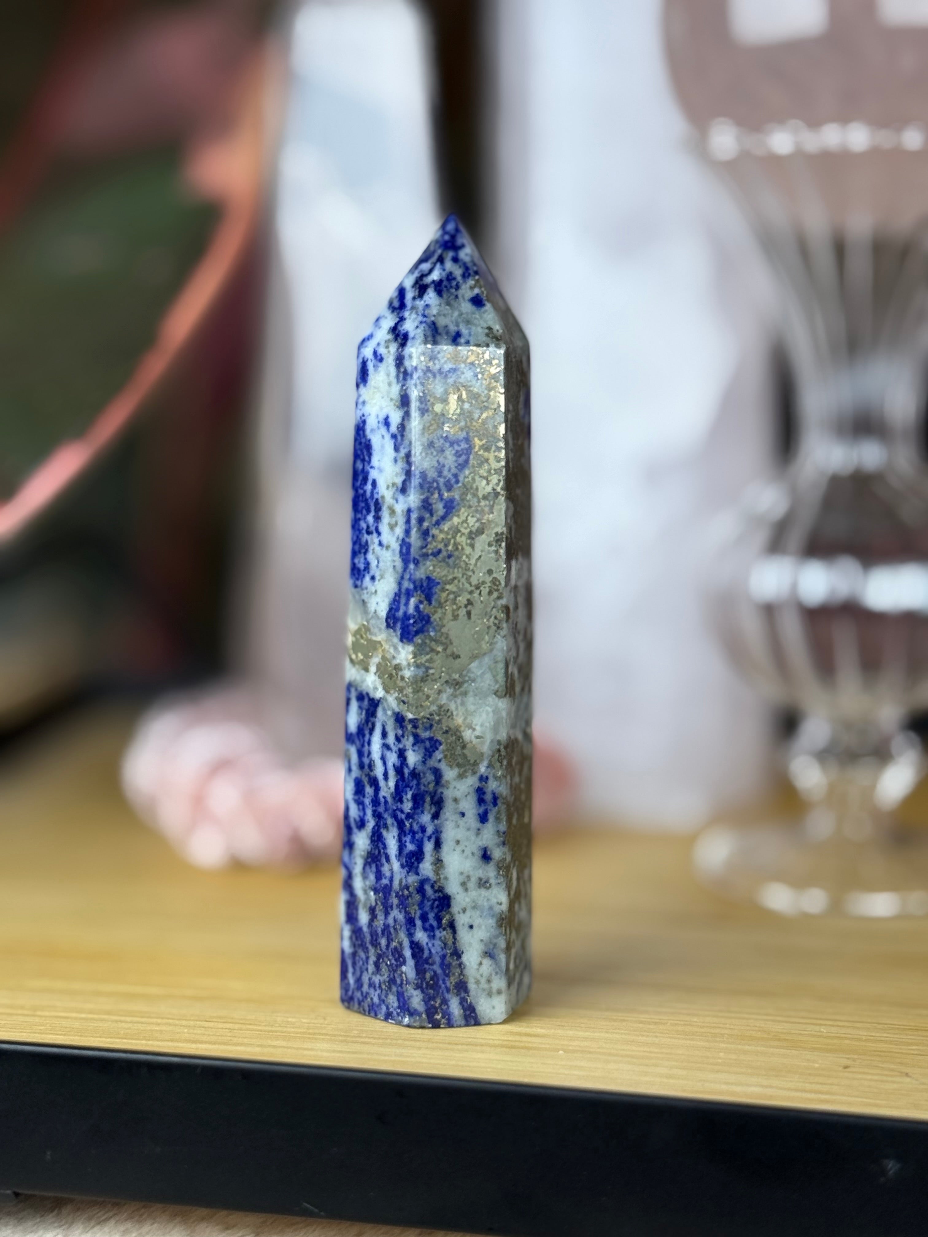 Lapis Lazuli, Pyrite & Rare Afghanite Tower