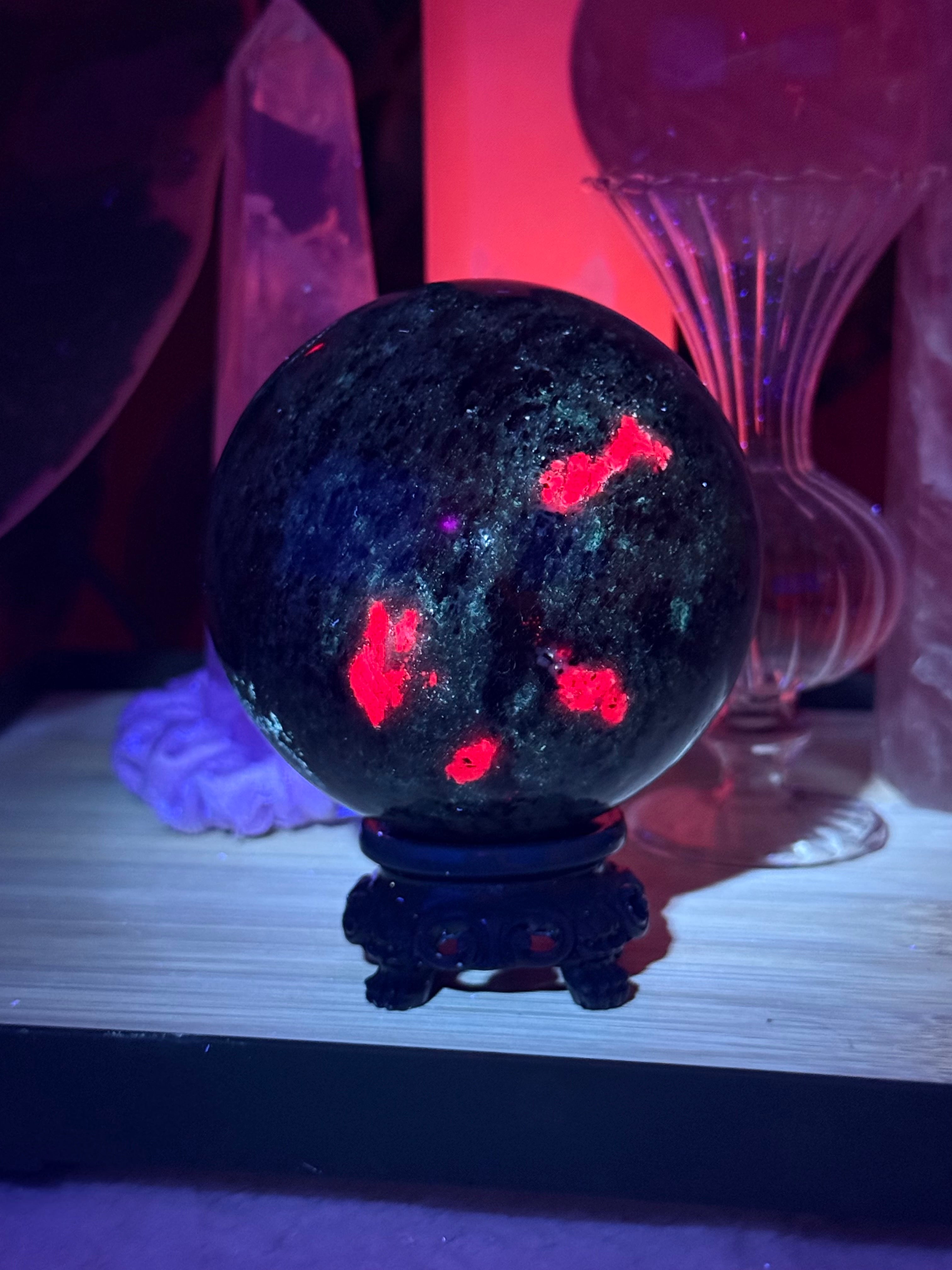 Ruby Zoisite UV Reactive Sphere
