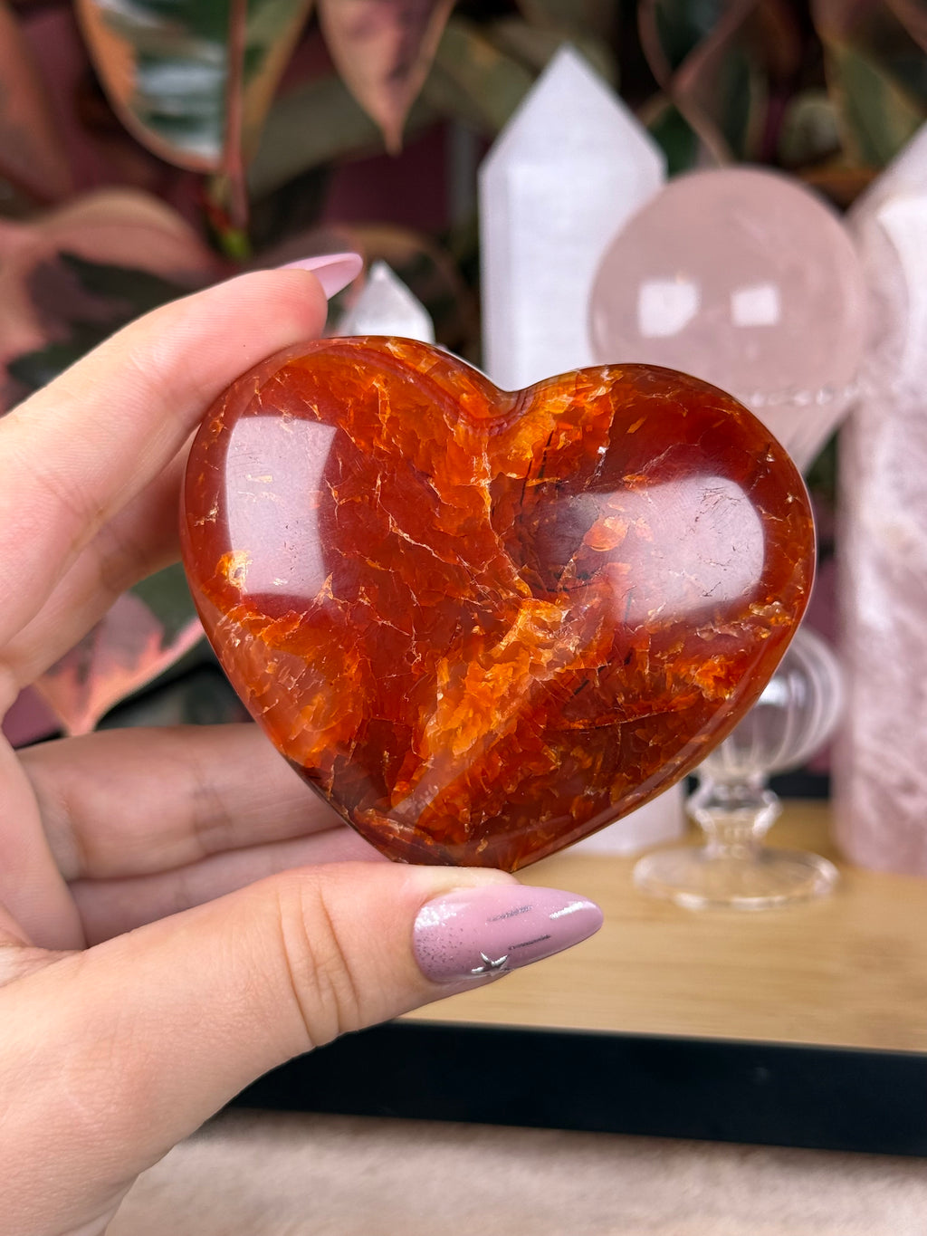 Carnelian Bubble Heart Large