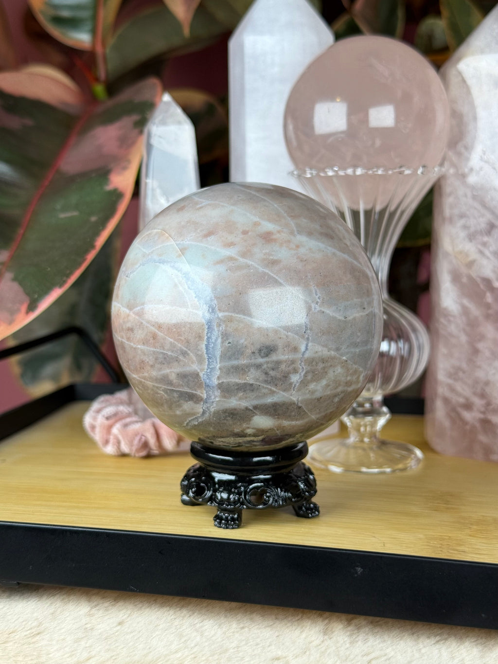 Sea Jasper Sphere "Lavender Haze"