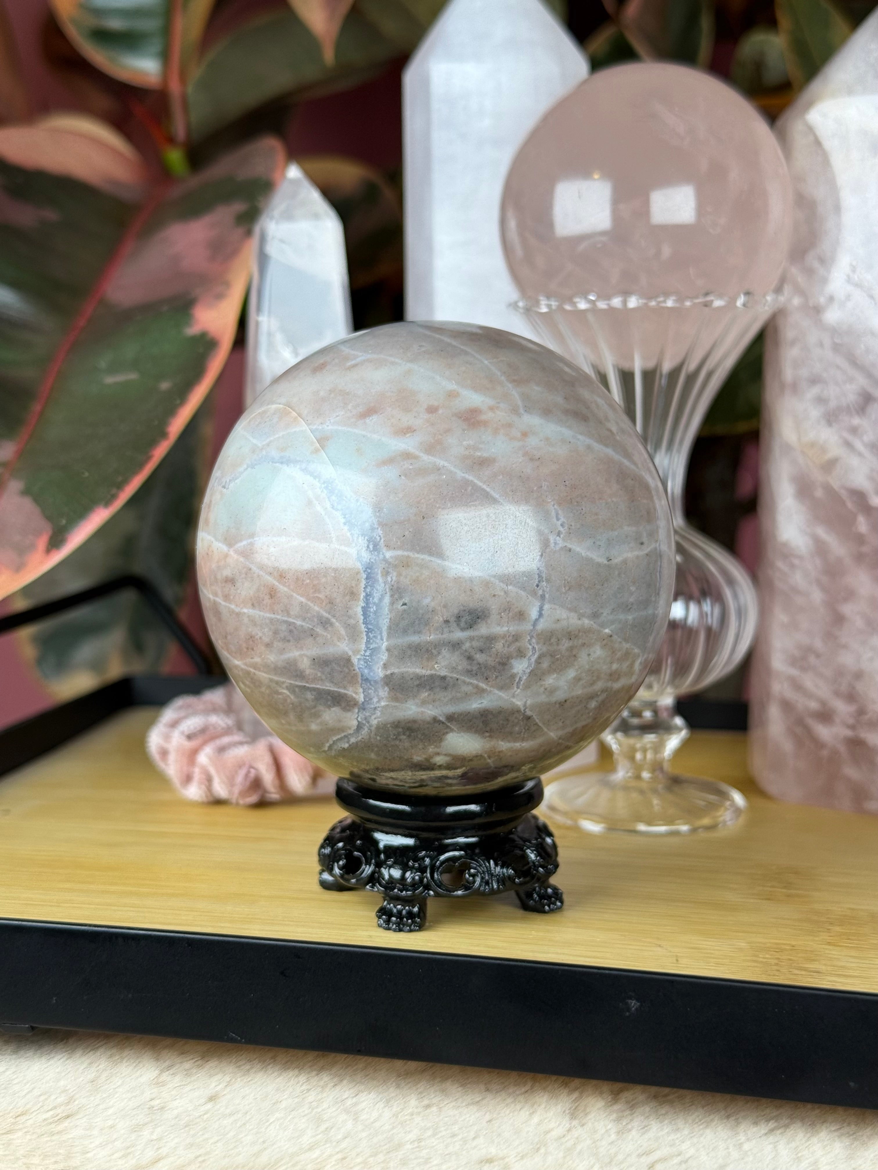 Sea Jasper Sphere "Lavender Haze"