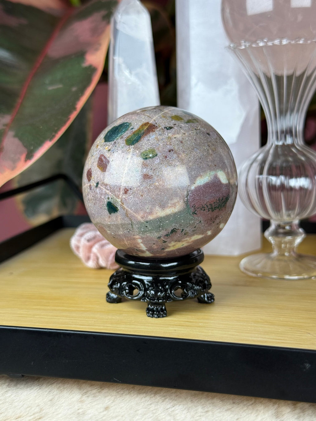 Sea Jasper Sphere "Fruit Cake"