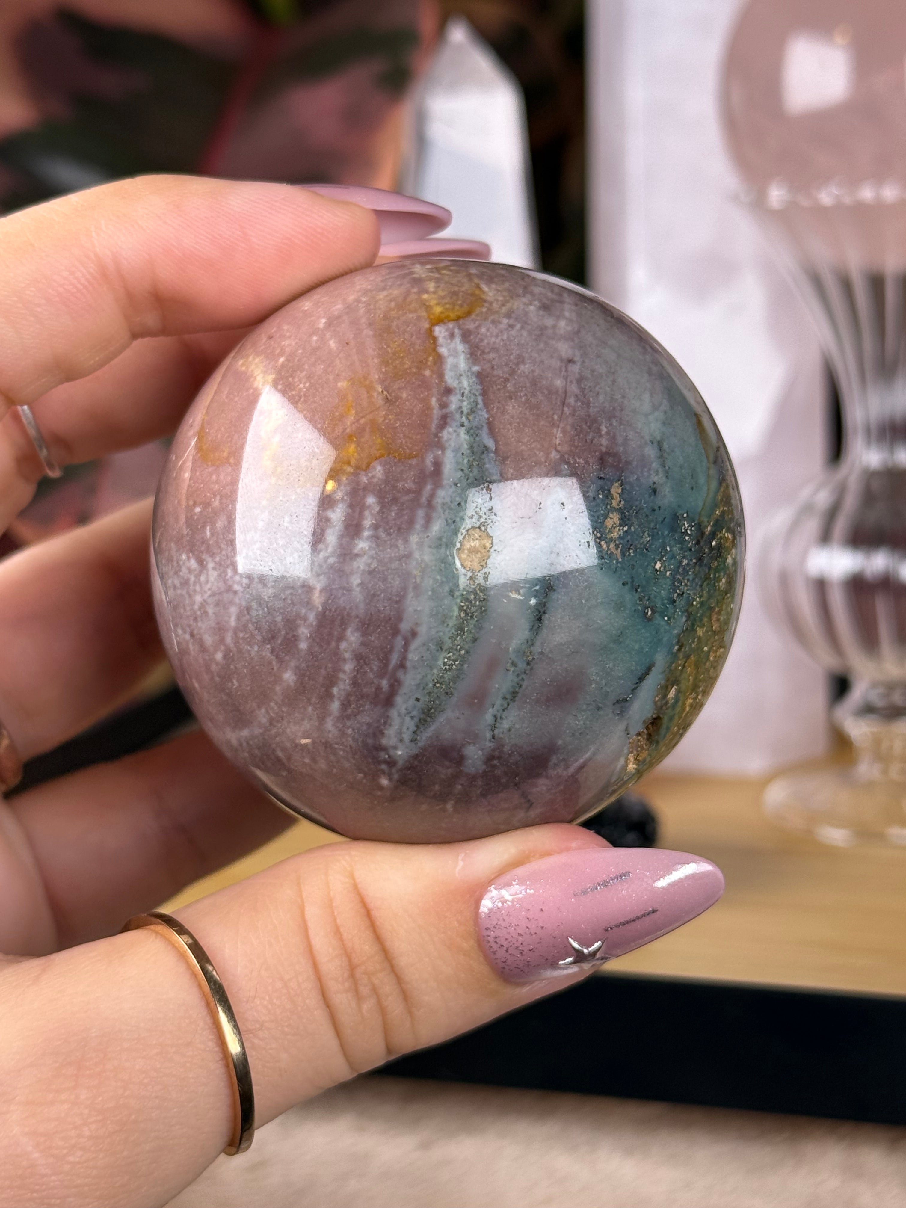 Sea Jasper Sphere "Moonberry"