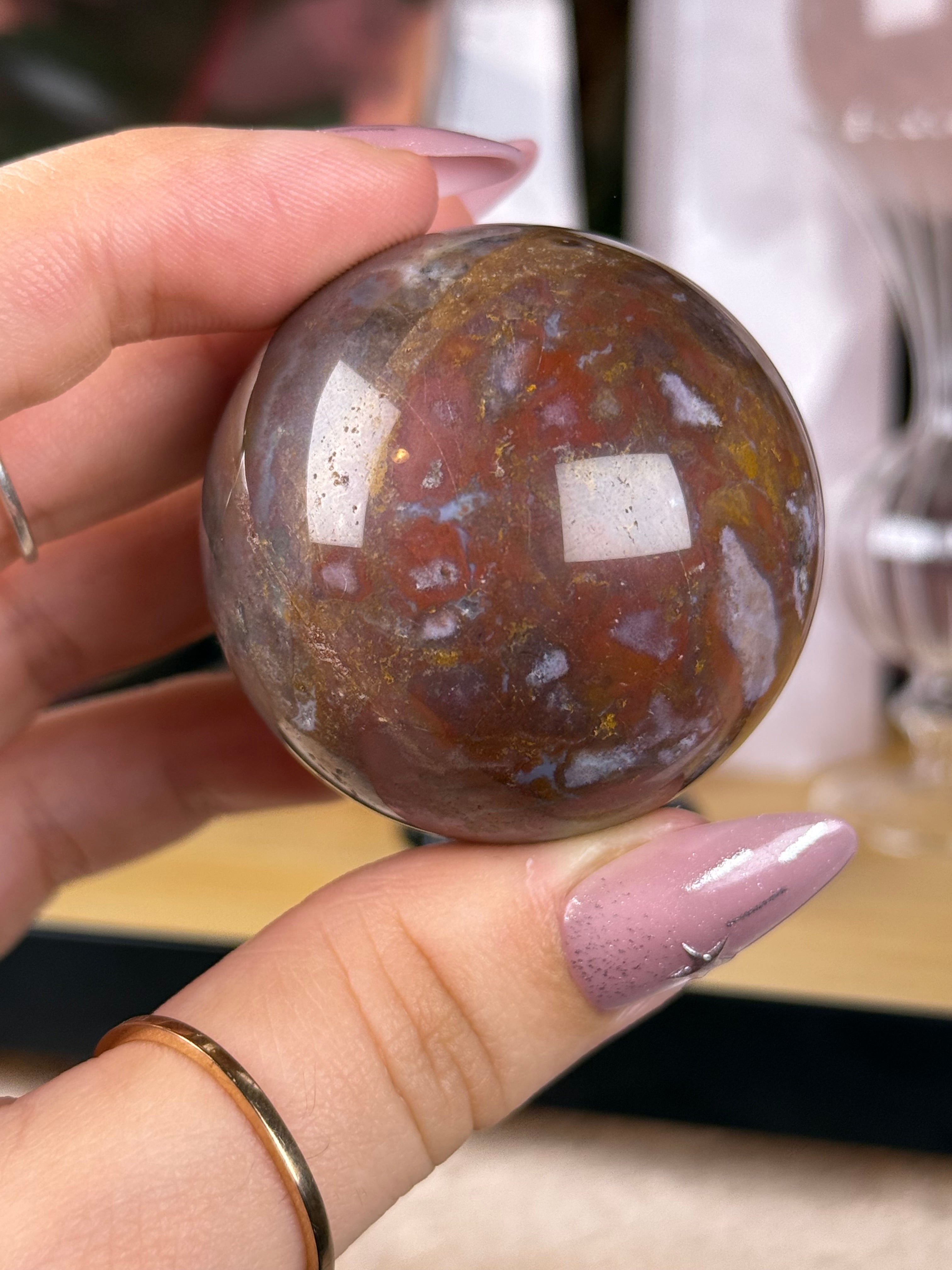 Sea Jasper Sphere "Apocalypse"