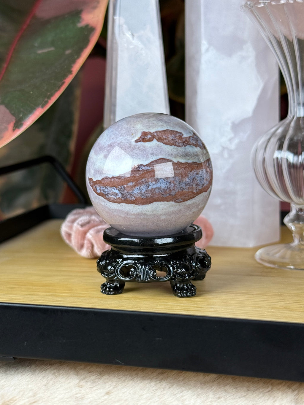 Sea Jasper Sphere "Hazeberry"