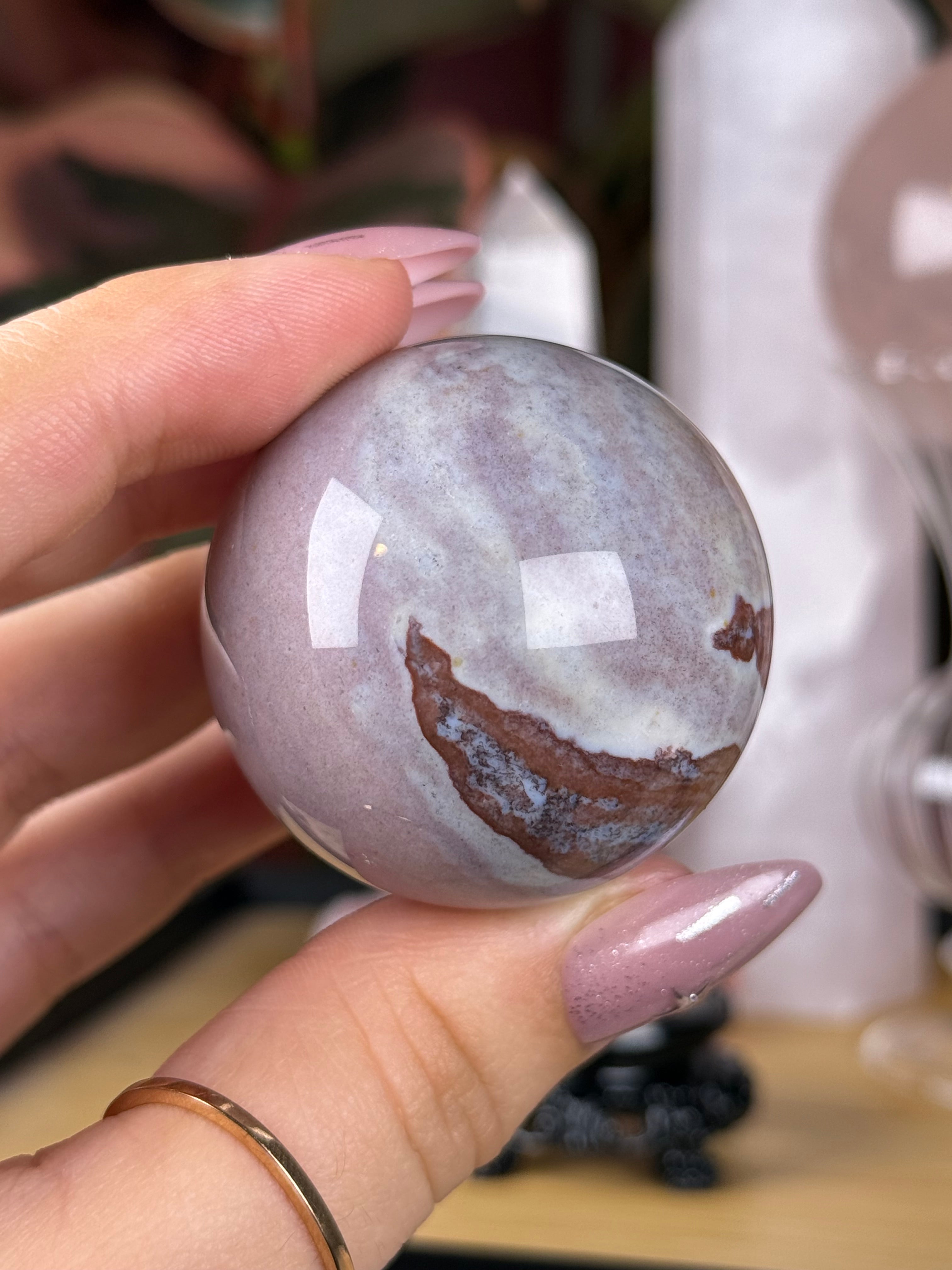 Sea Jasper Sphere "Hazeberry"