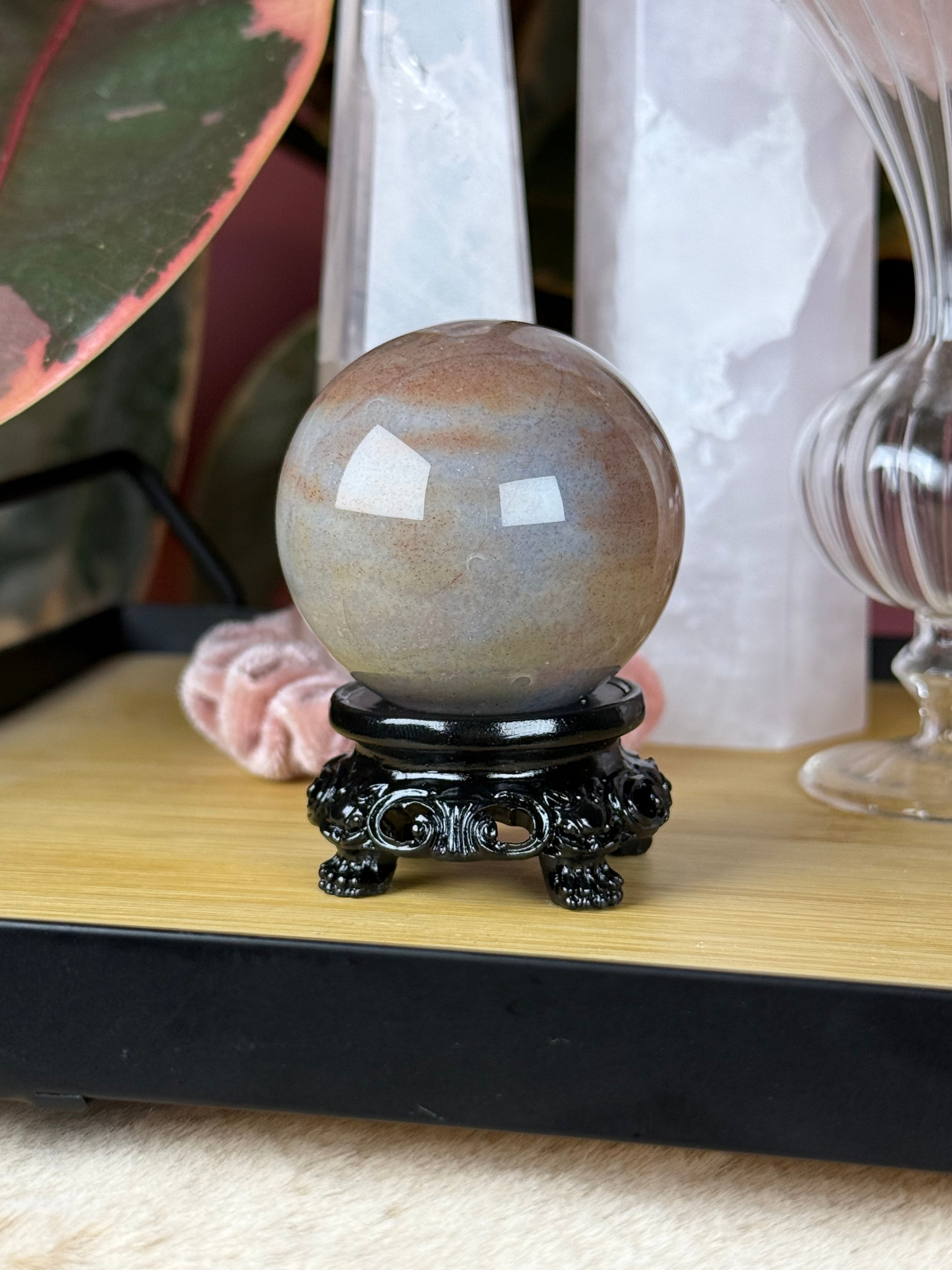 Sea Jasper Sphere "Rosemist"