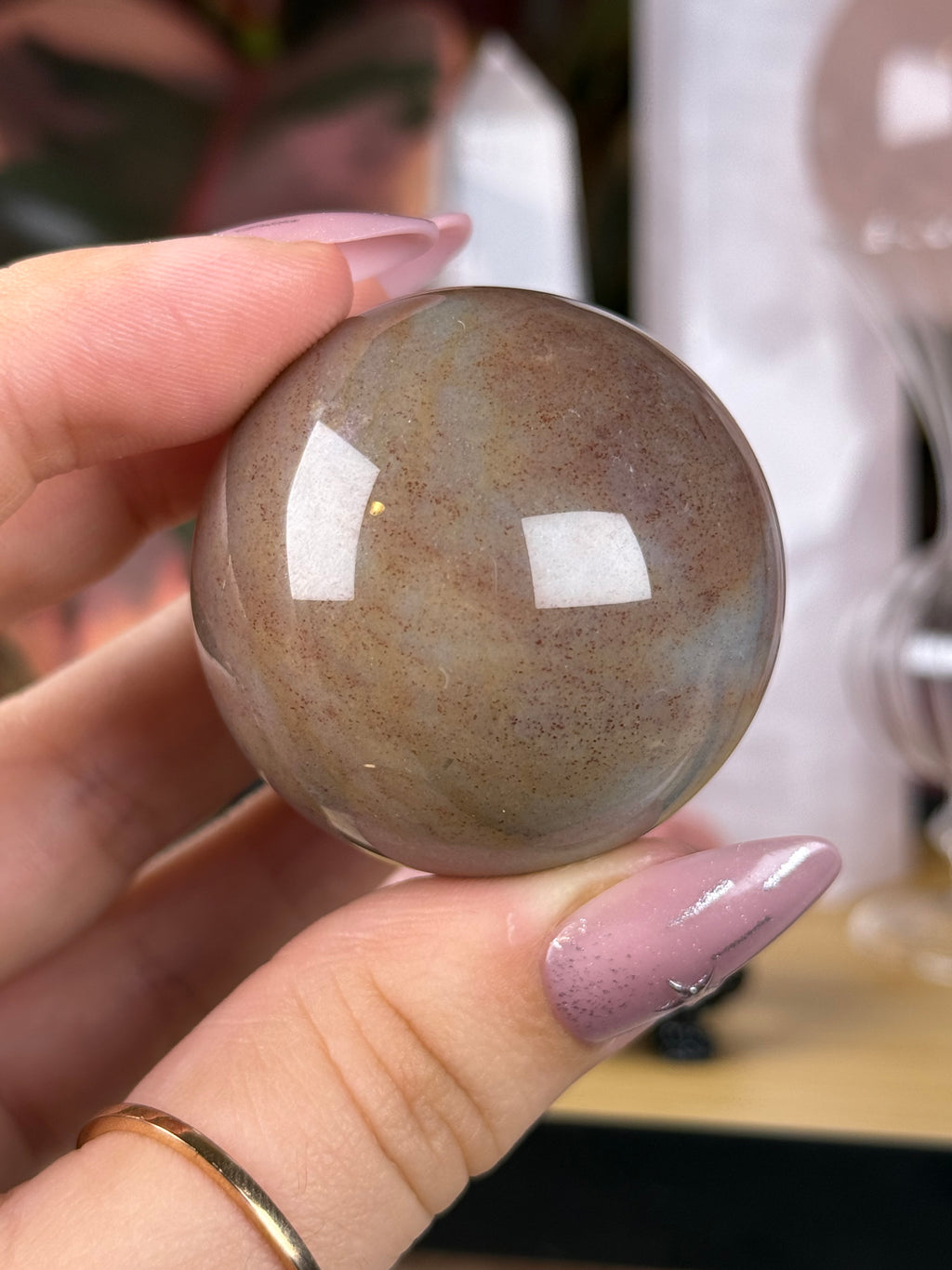 Sea Jasper Sphere "Rosemist"