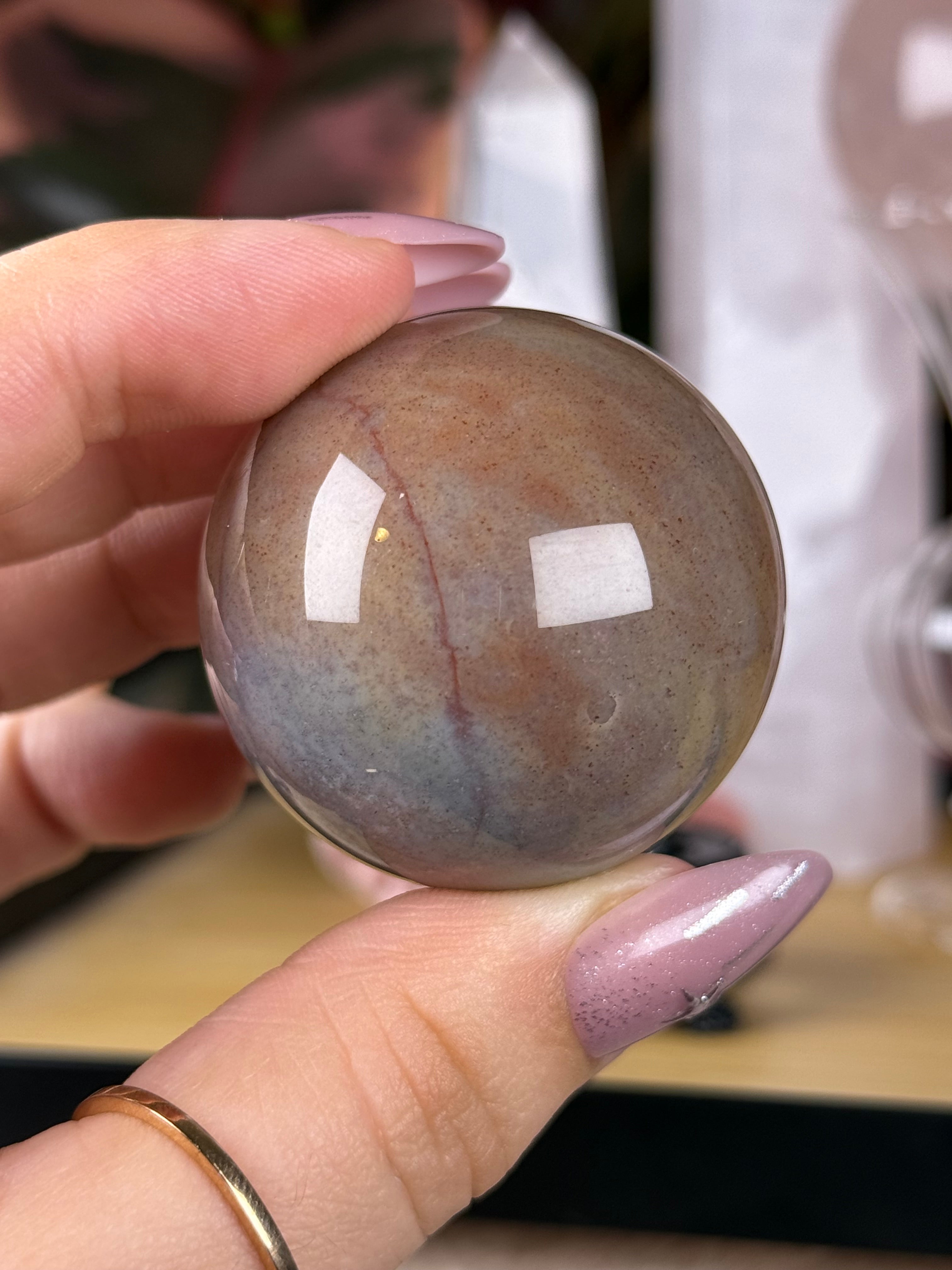 Sea Jasper Sphere "Rosemist"