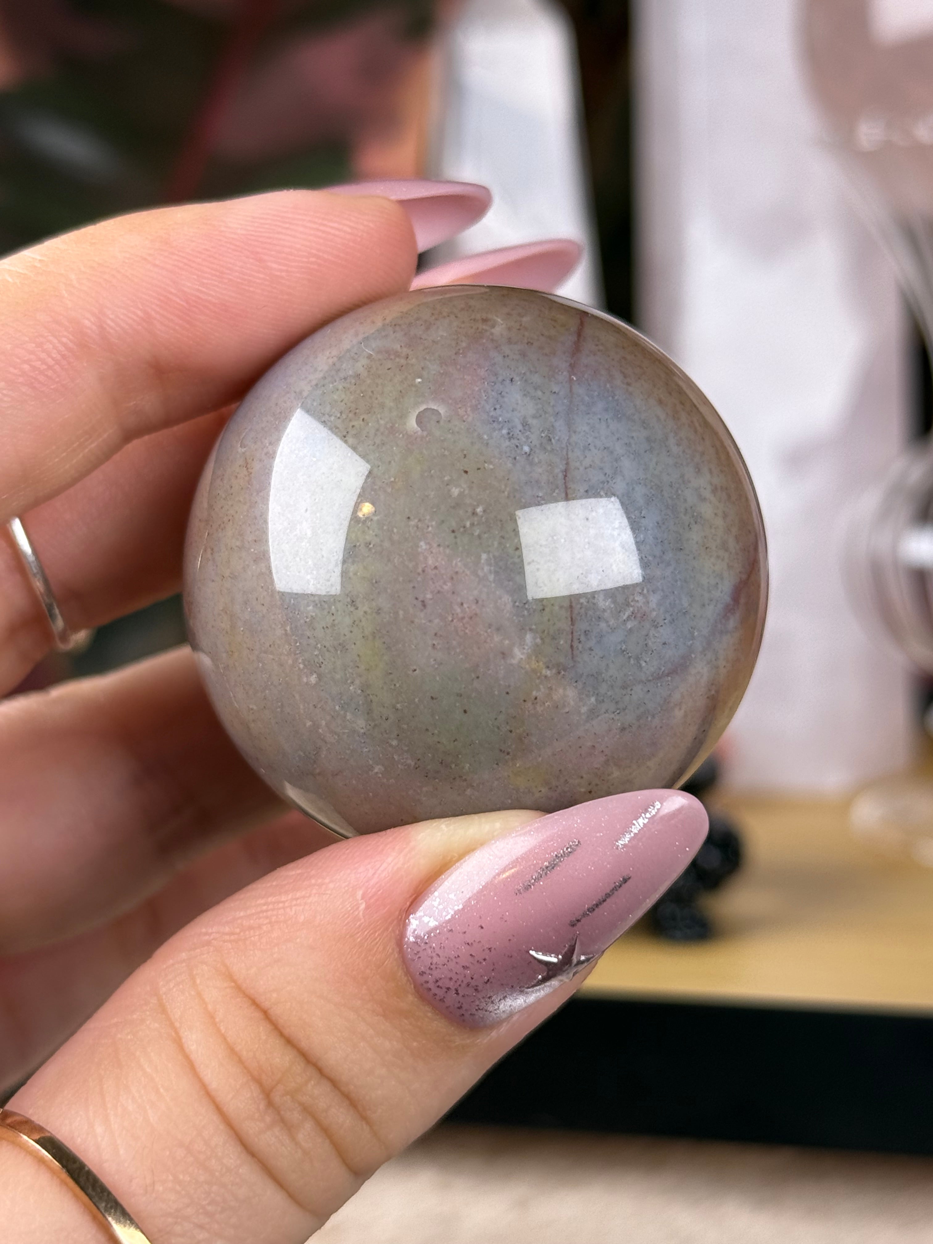Sea Jasper Sphere "Rosemist"