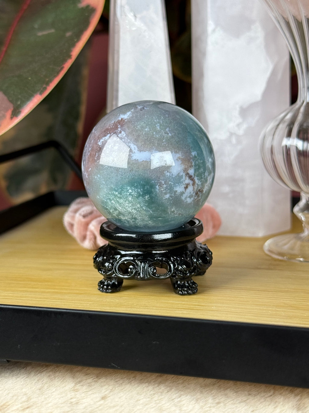 Sea Jasper Sphere "Sugarcloud"