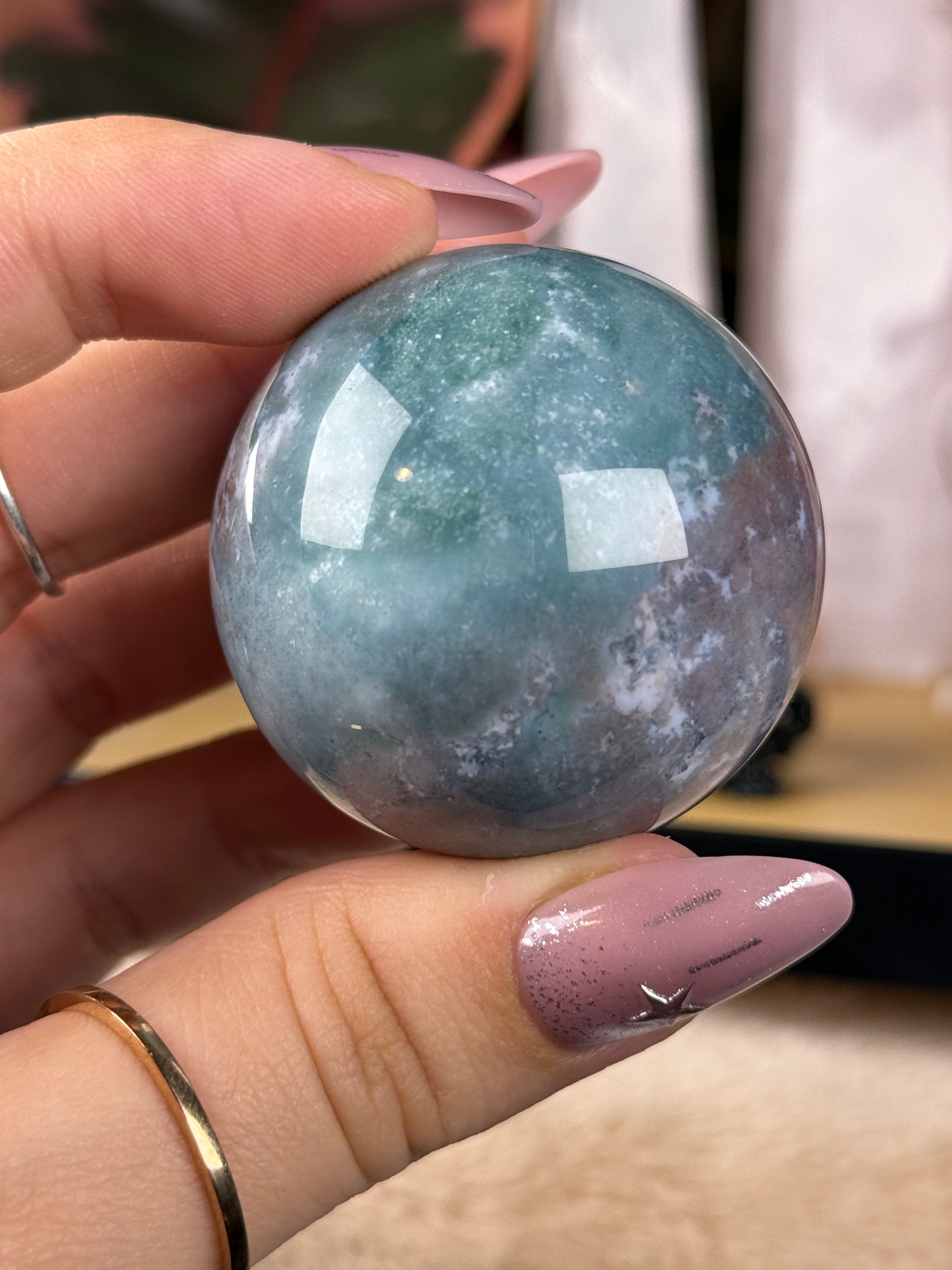 Sea Jasper Sphere "Sugarcloud"