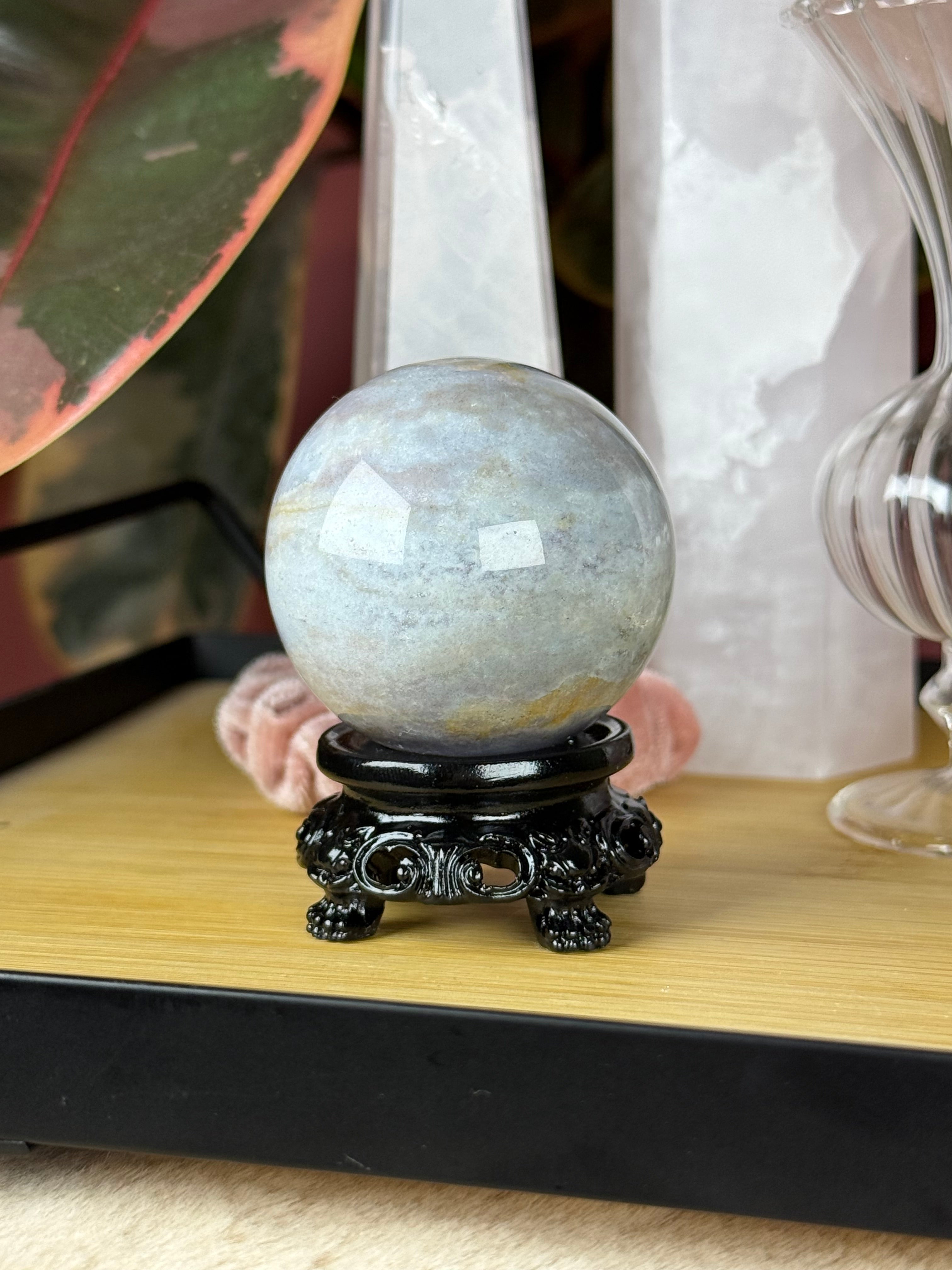 Sea Jasper Sphere "Moonmallow"