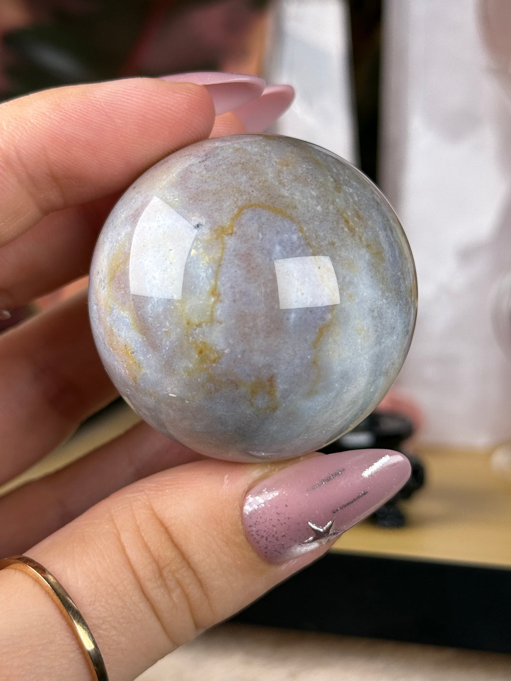 Sea Jasper Sphere "Moonmallow"