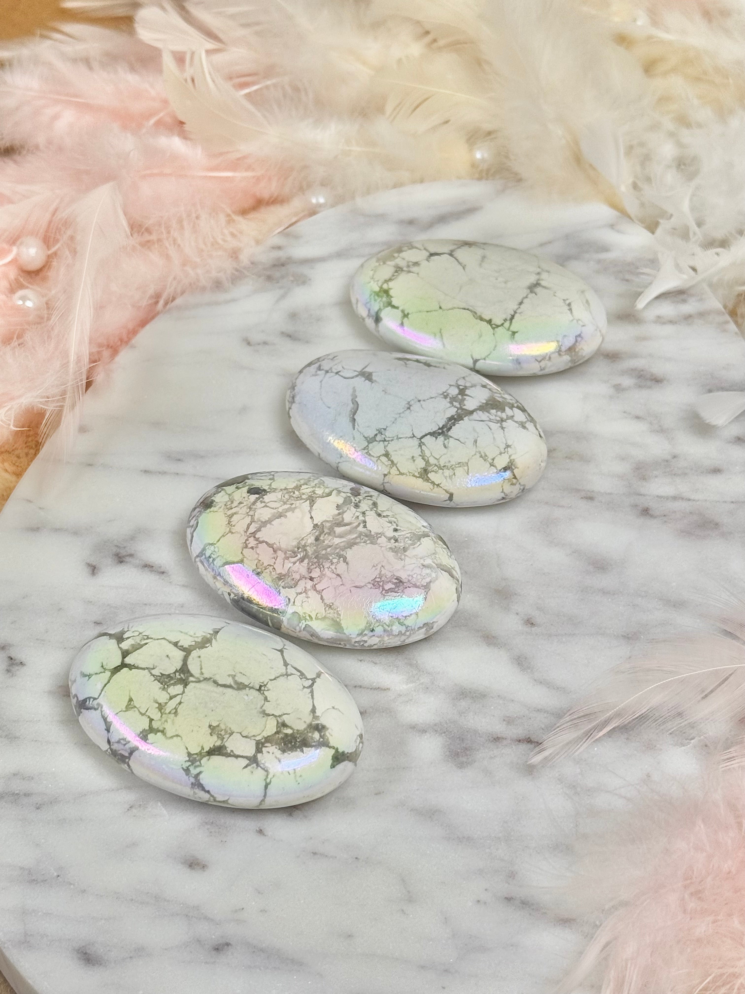 Howlite Aura Palmstone Intuitively Picked