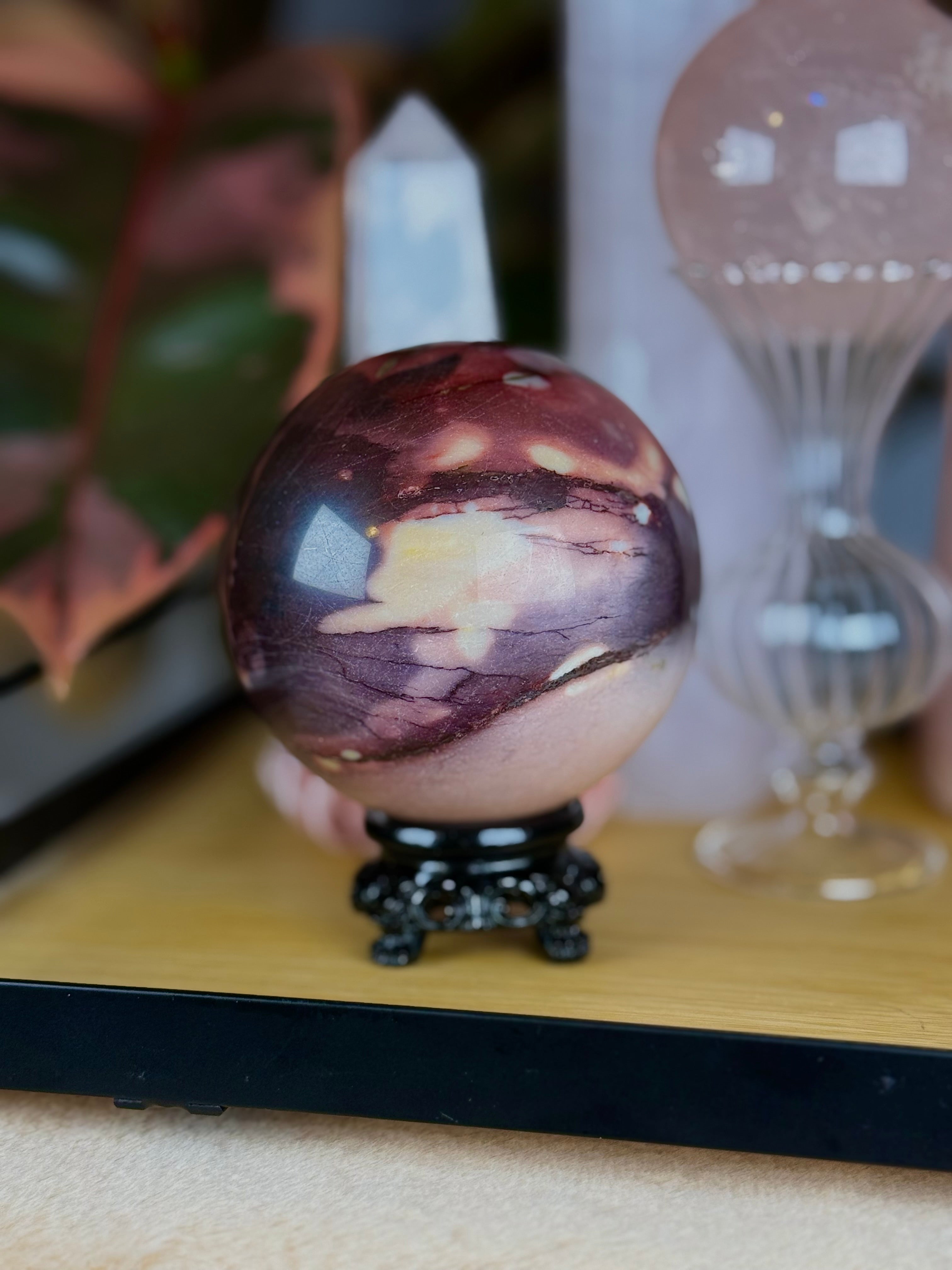 Mookaite Jasper Sphere "Shinobu Aura"