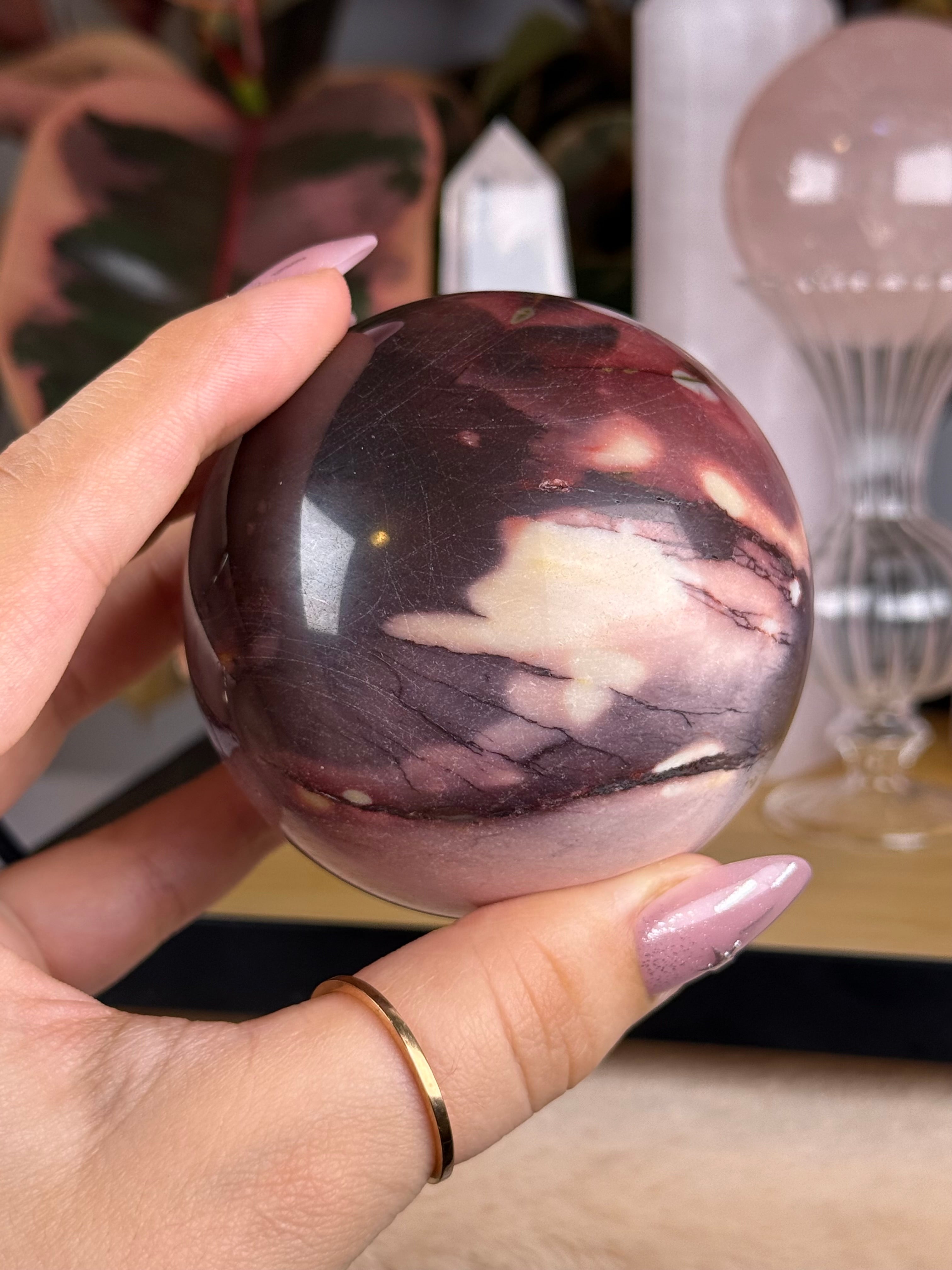 Mookaite Jasper Sphere "Shinobu Aura"