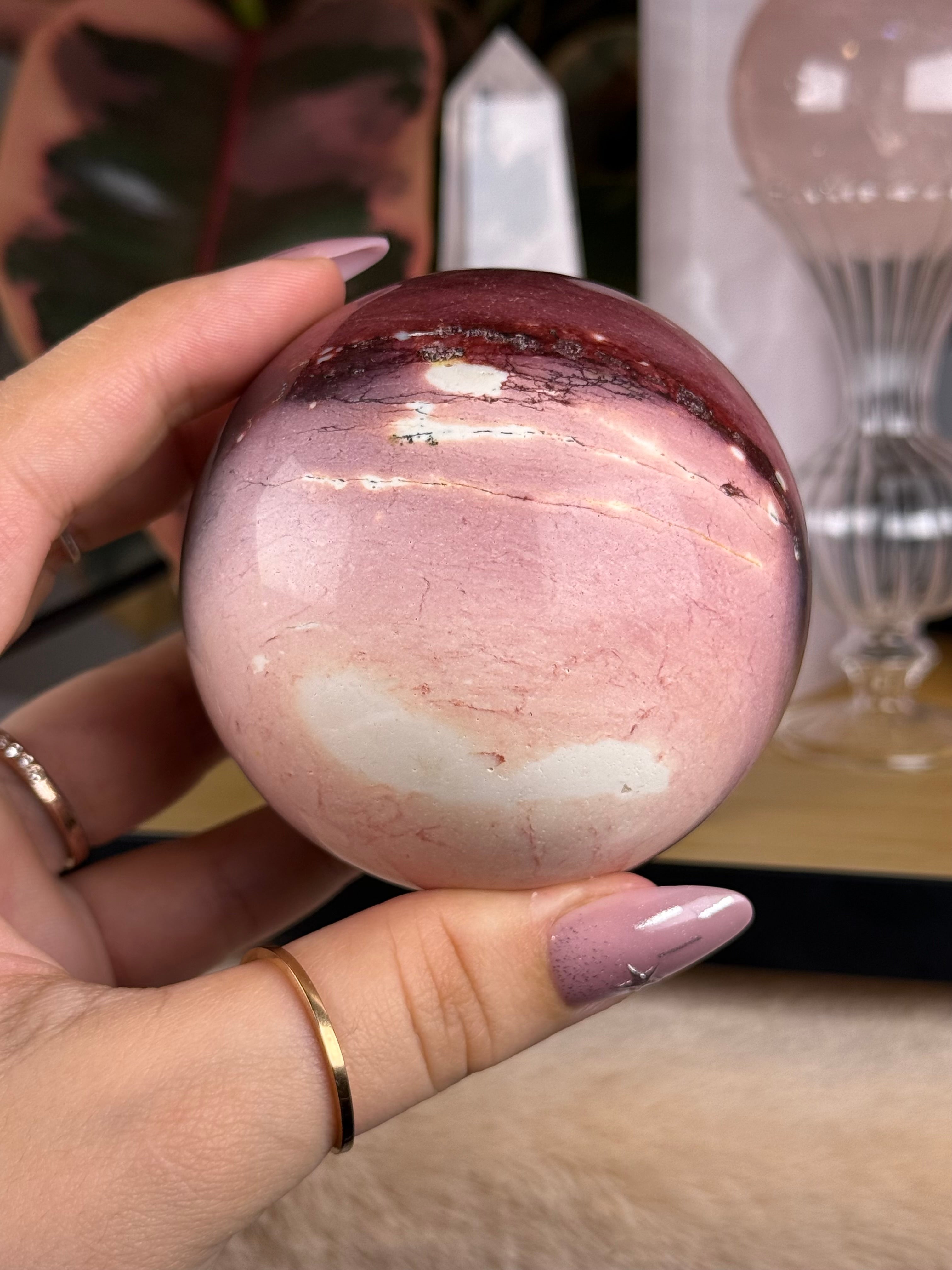 Mookaite Jasper Sphere "Shinobu Aura"