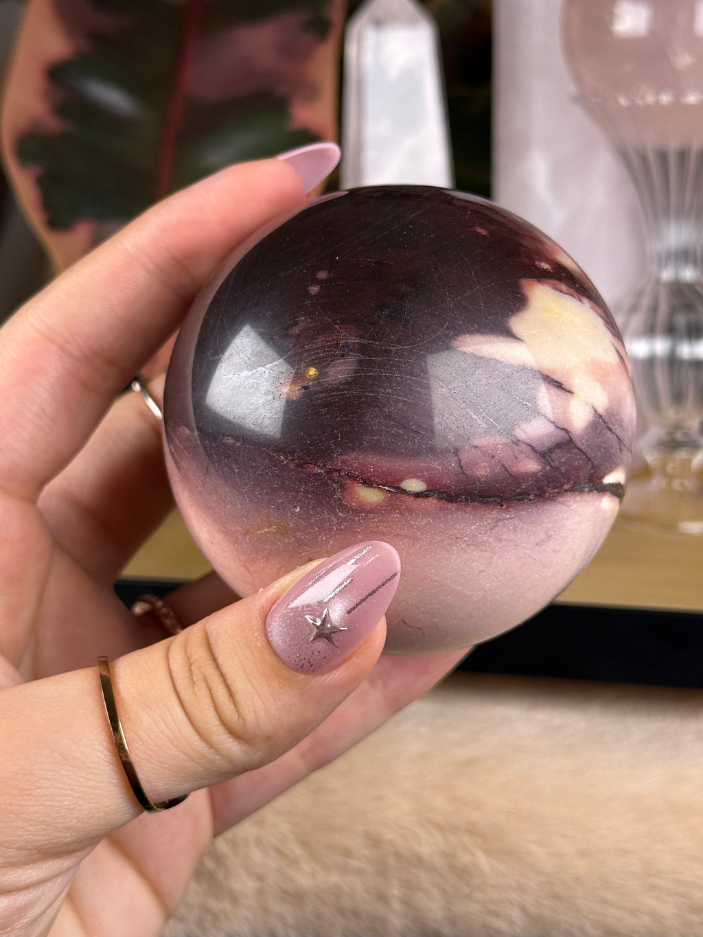 Mookaite Jasper Sphere "Shinobu Aura"