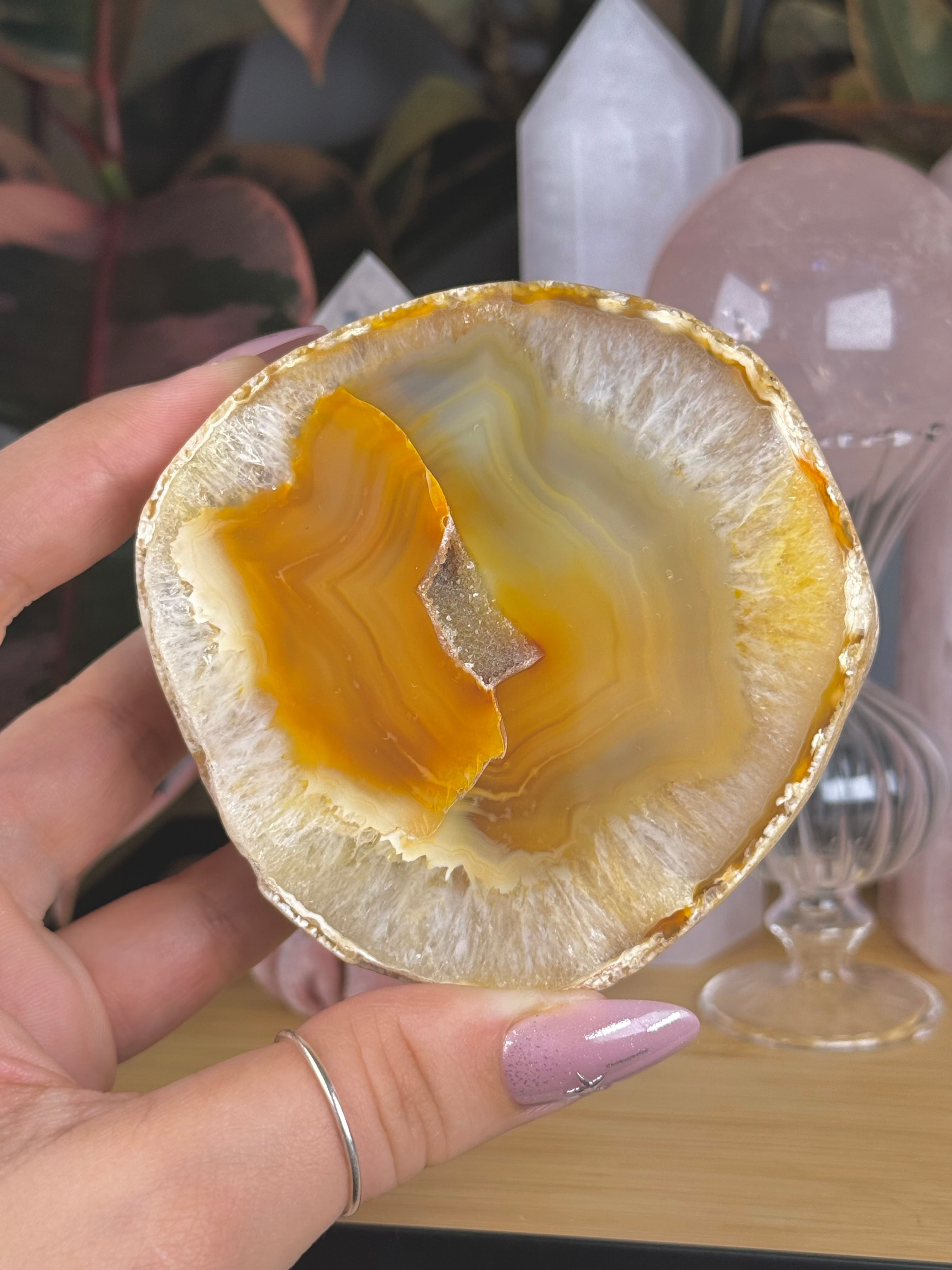 Agate Cut Base Druzy Crystal