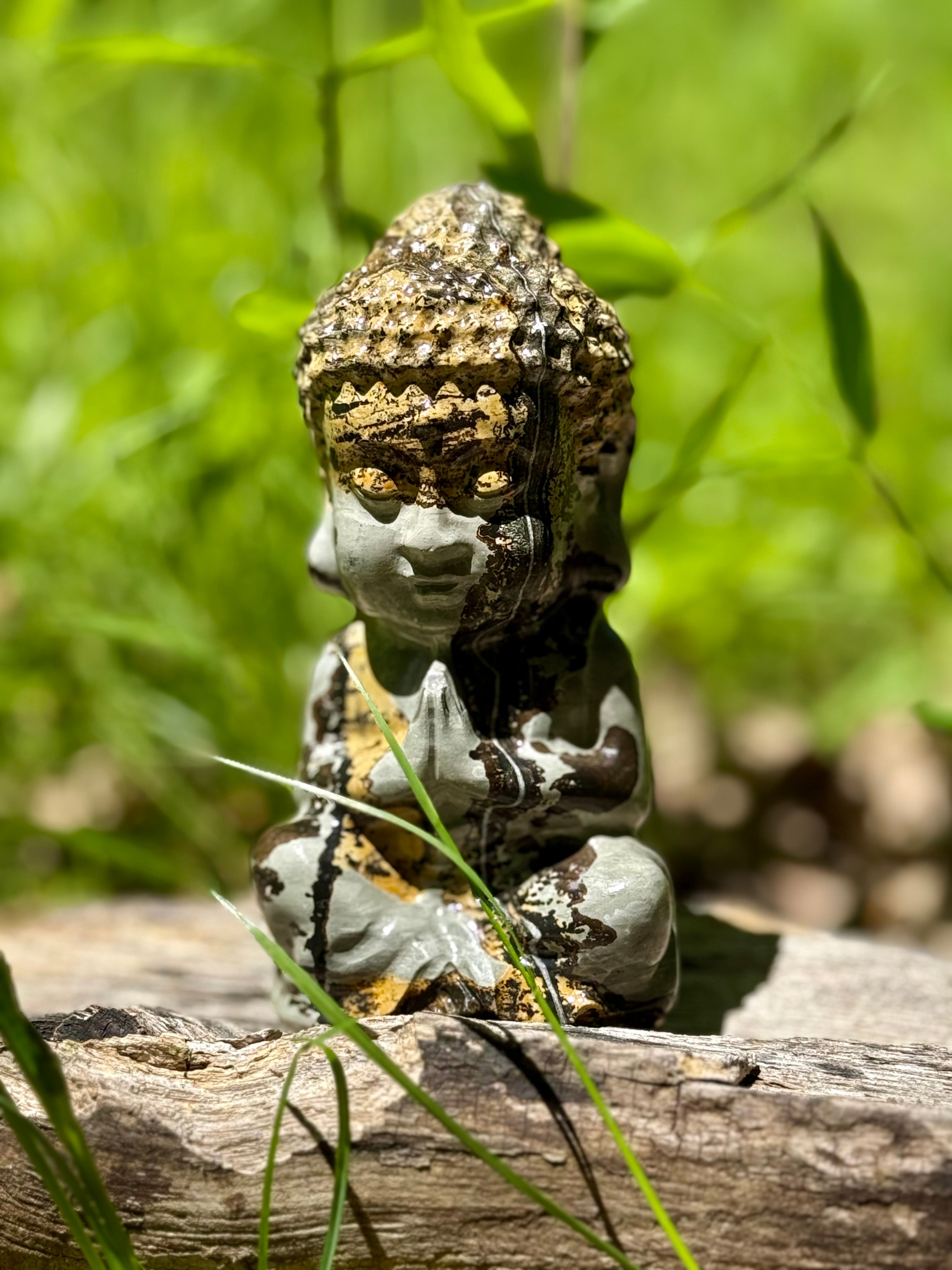 Picture Jasper Baby Buddha Crystal Carving Statement Piece