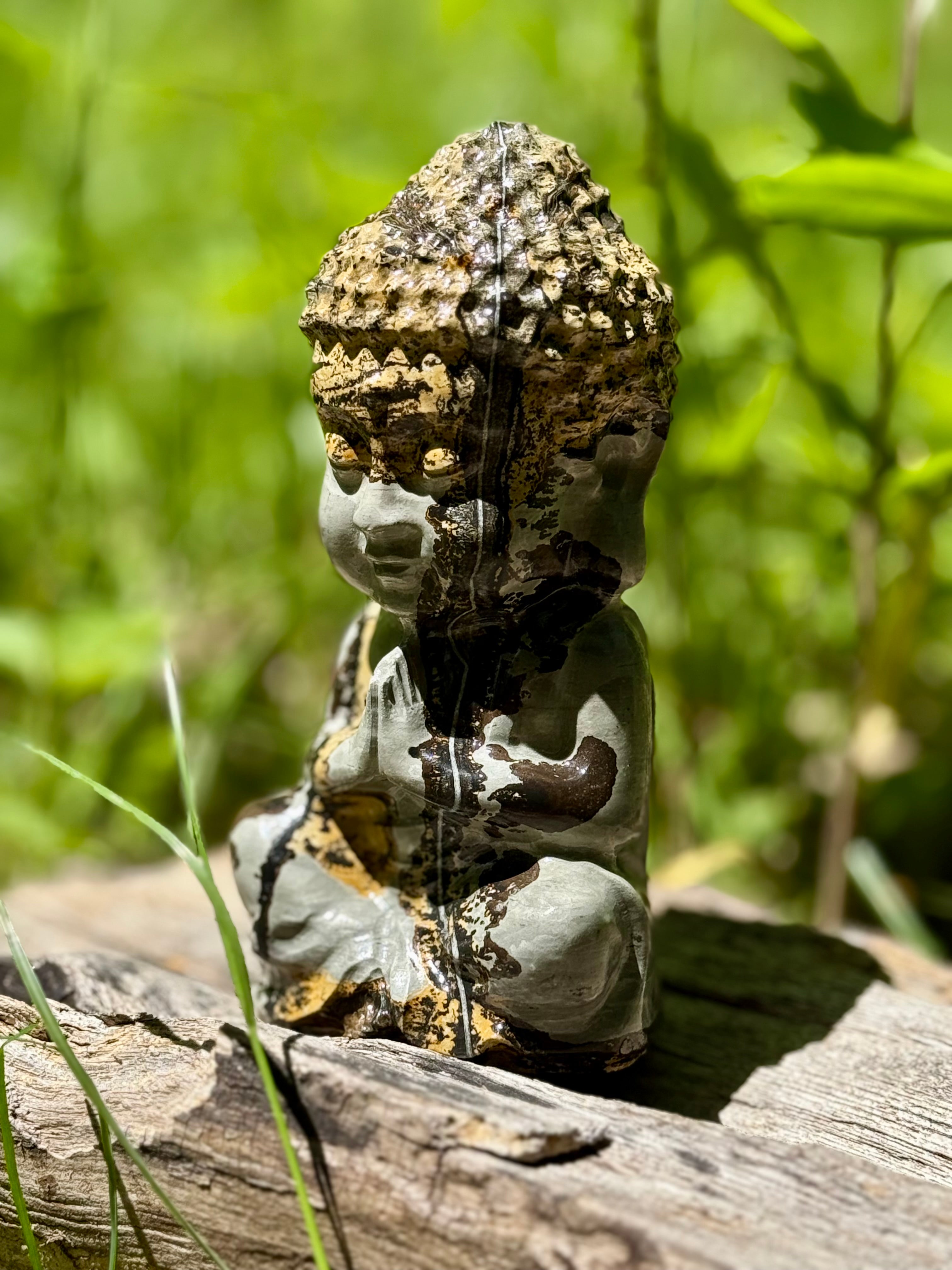 Picture Jasper Baby Buddha Crystal Carving Statement Piece
