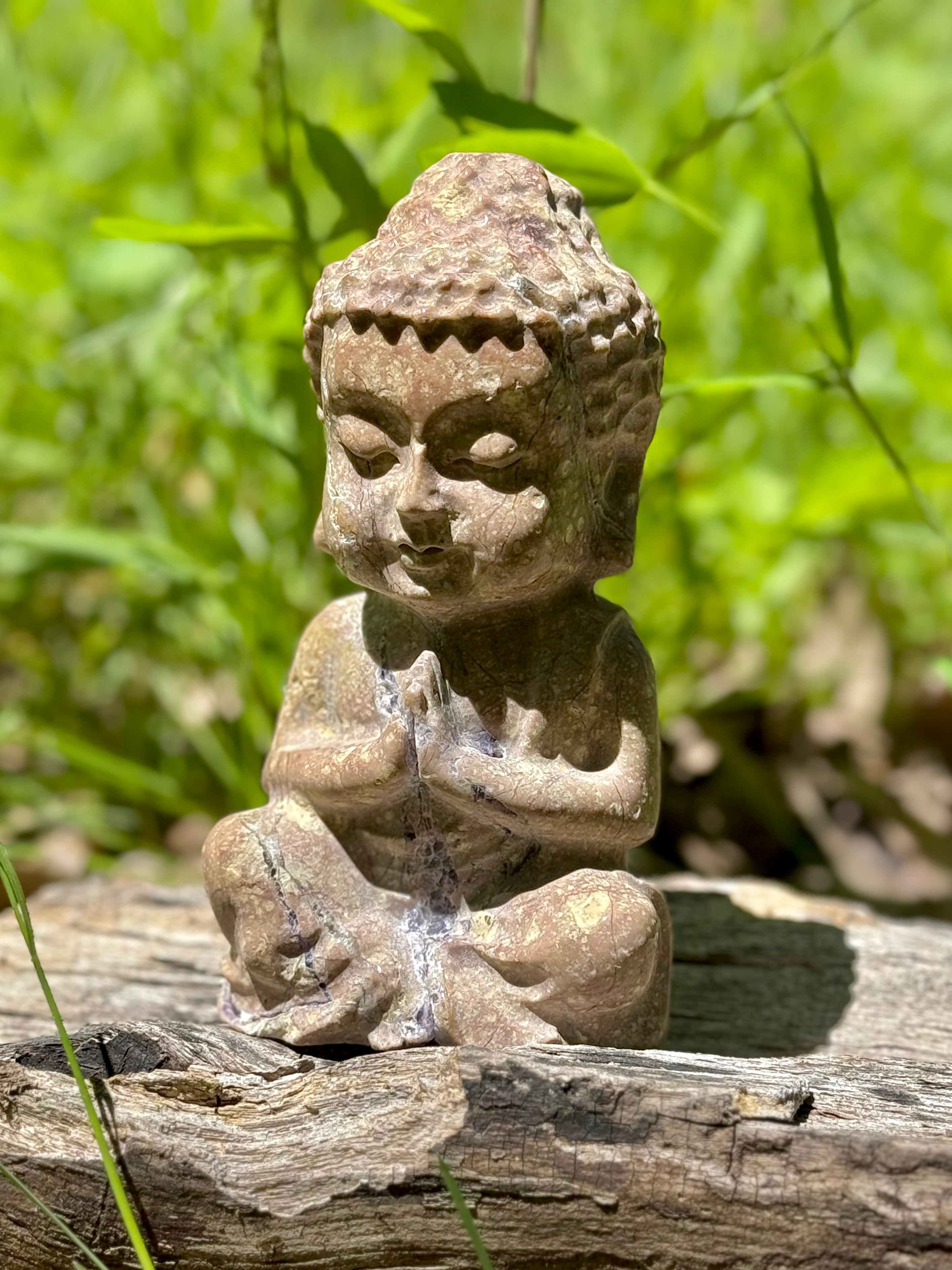 Root Fluorite Baby Buddha Crystal Carving Statement Piece
