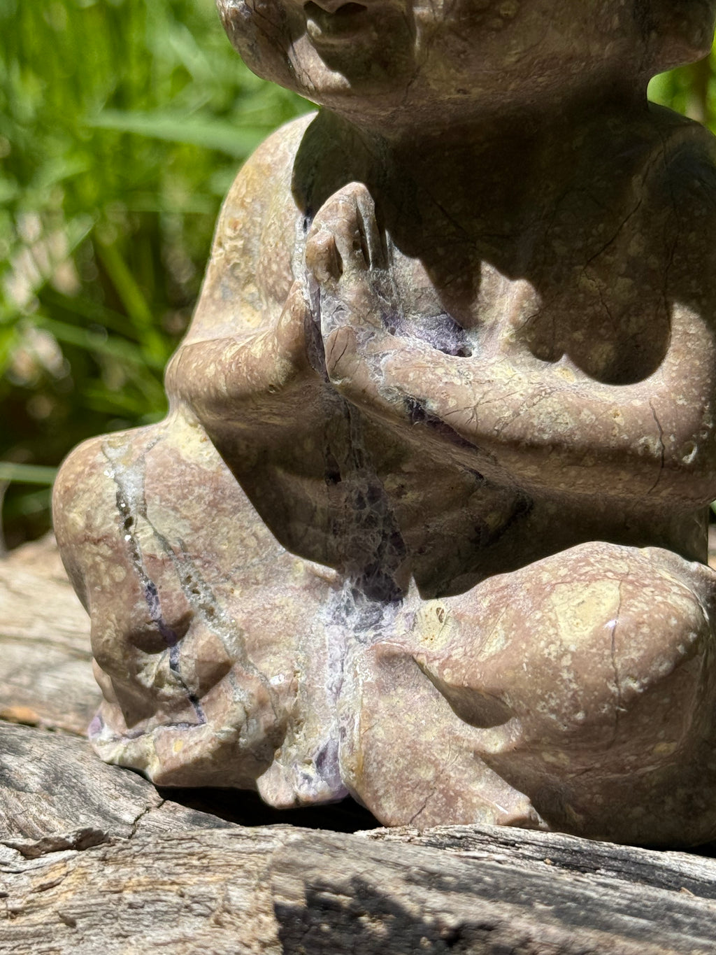 Root Fluorite Baby Buddha Crystal Carving Statement Piece