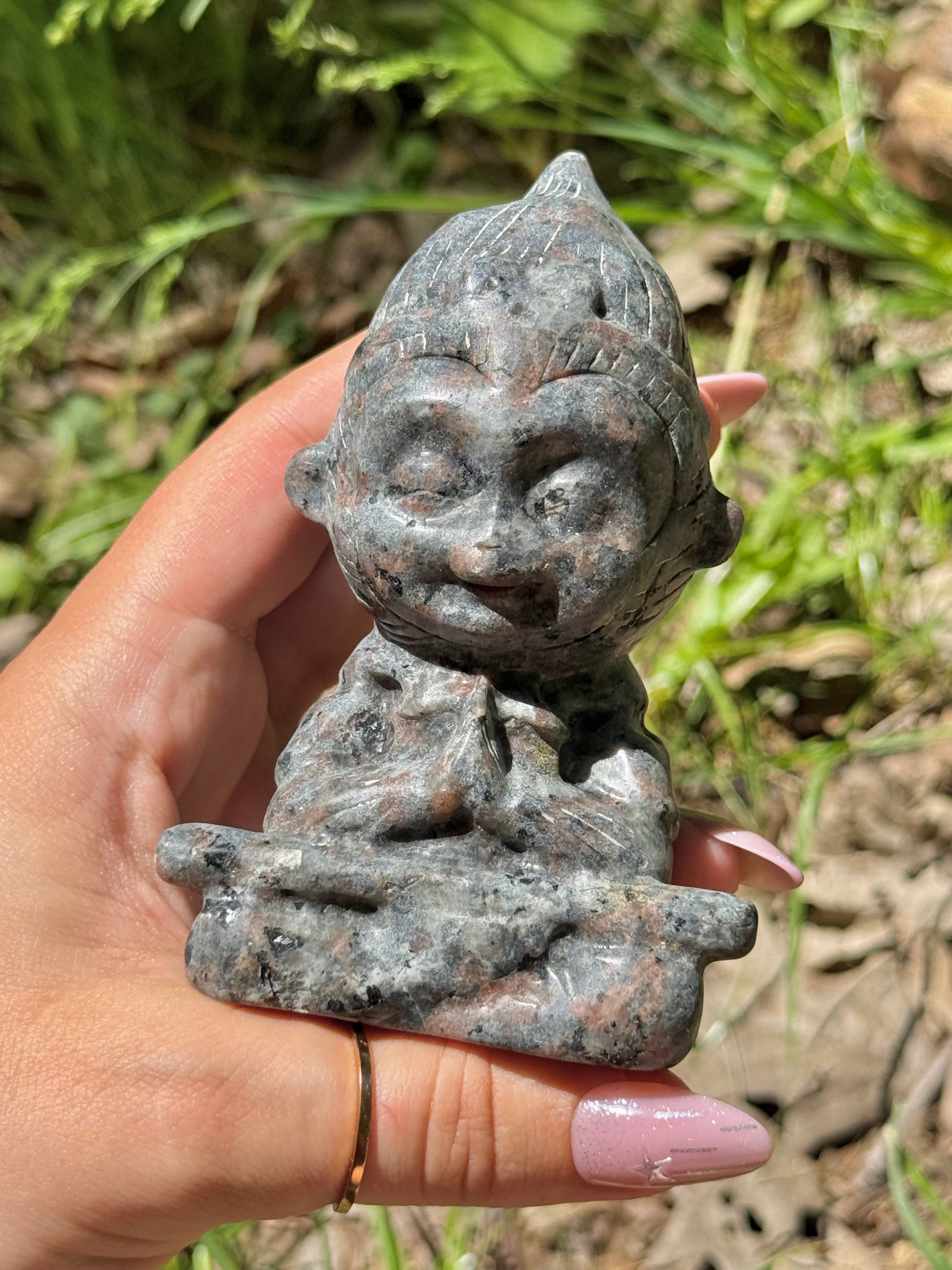 Yooperlite Meditating Sun Wukong Crystal Carving