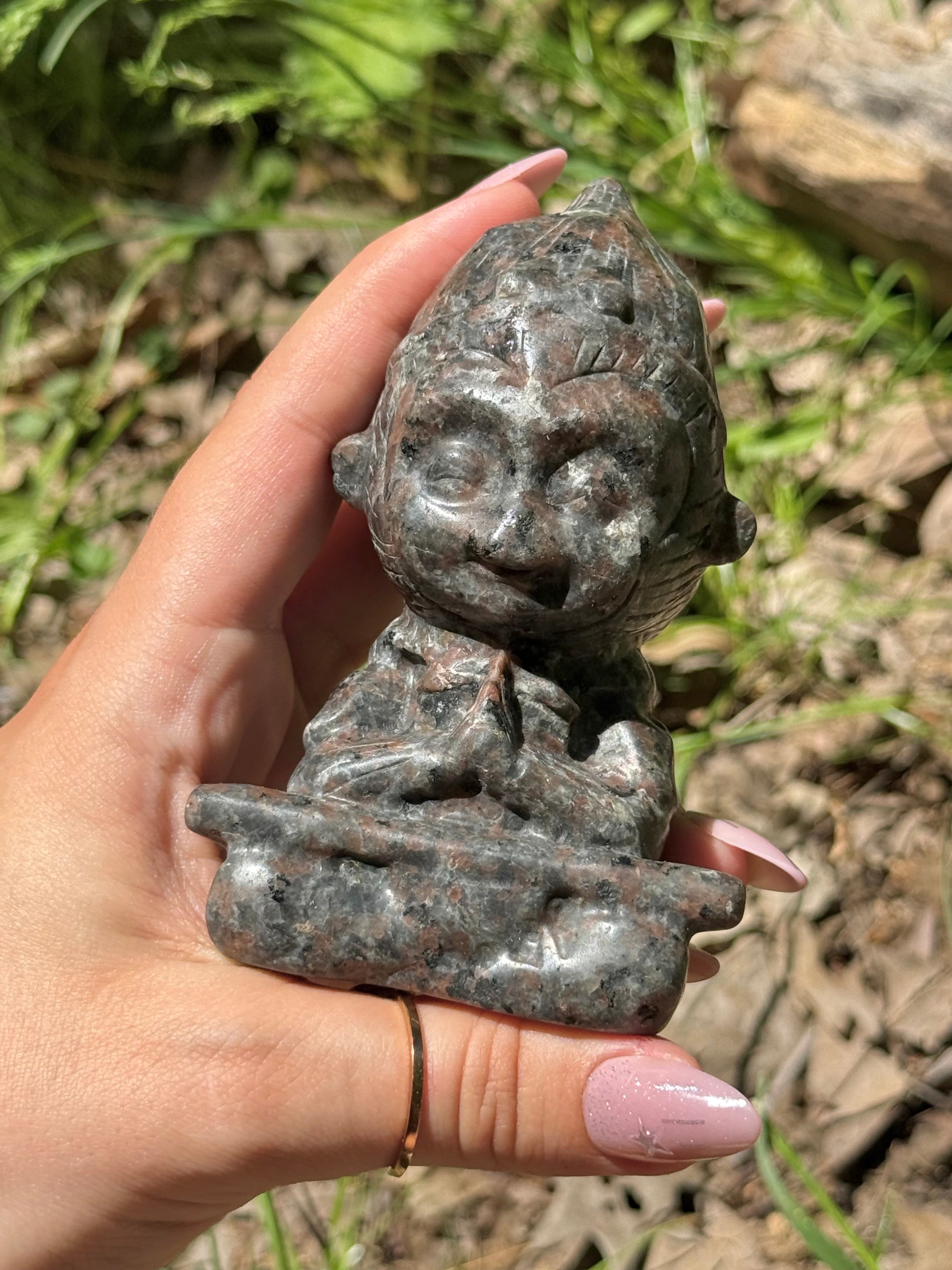 Yooperlite Meditating Sun Wukong Crystal Carving