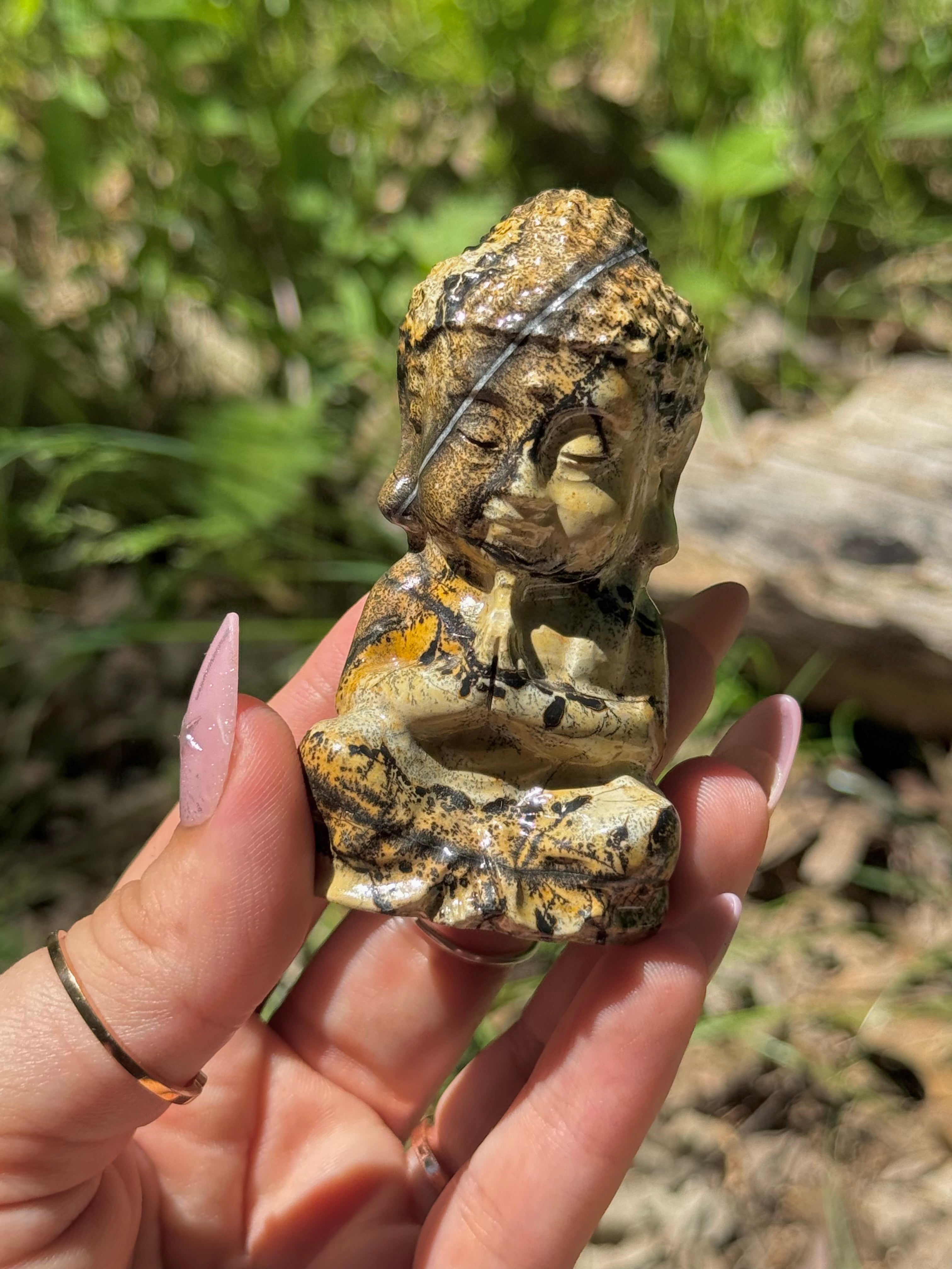 Picture Jasper Baby Buddha Crystal Carving