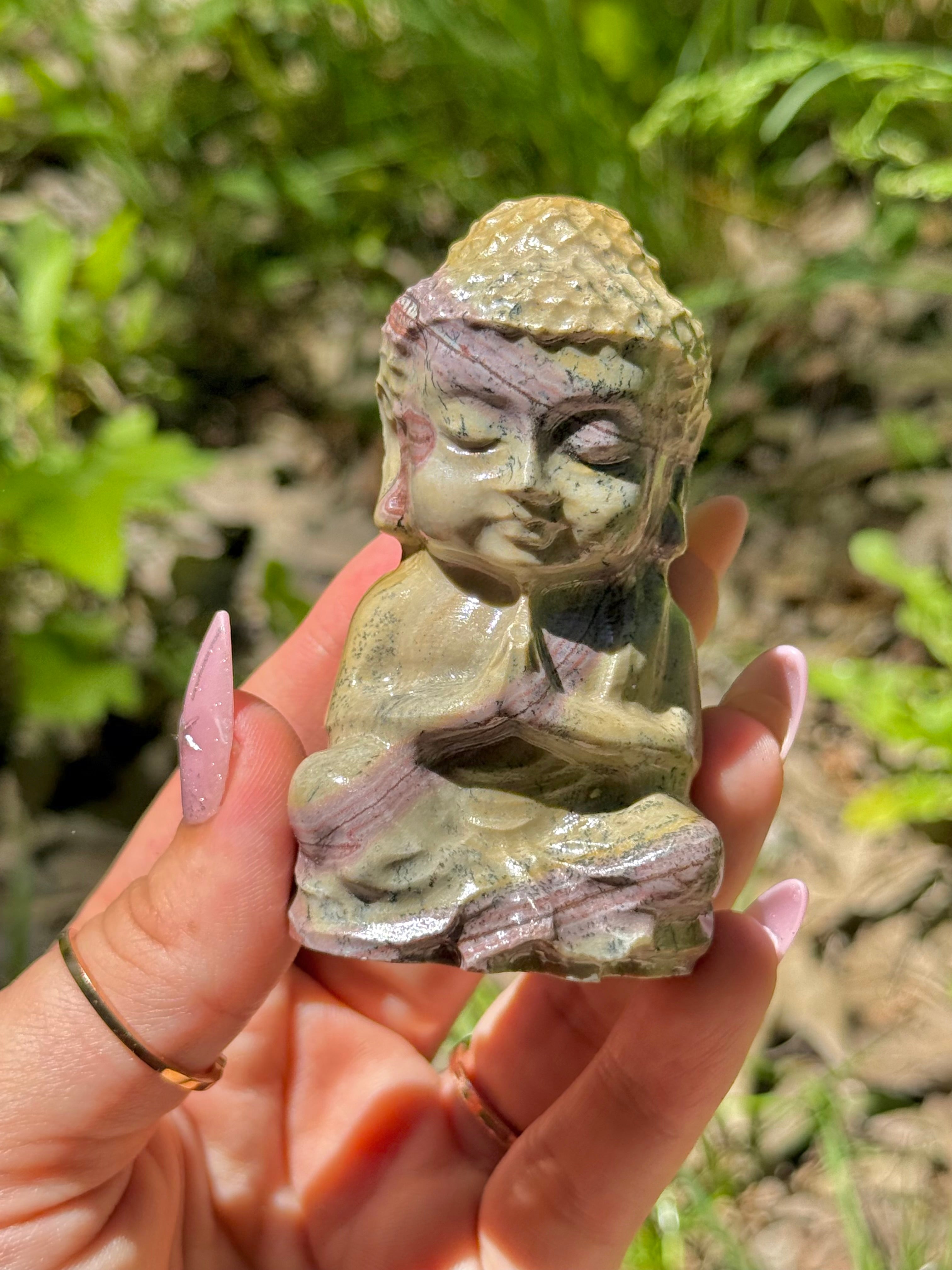 Picture Jasper Baby Buddha Crystal Carving