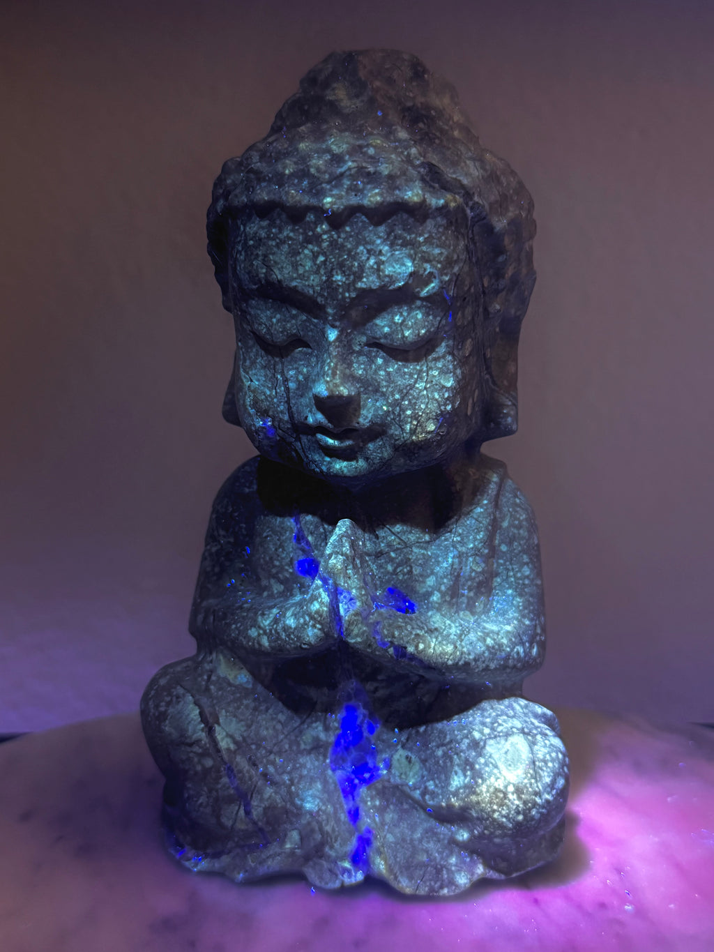 Root Fluorite Baby Buddha Crystal Carving Statement Piece