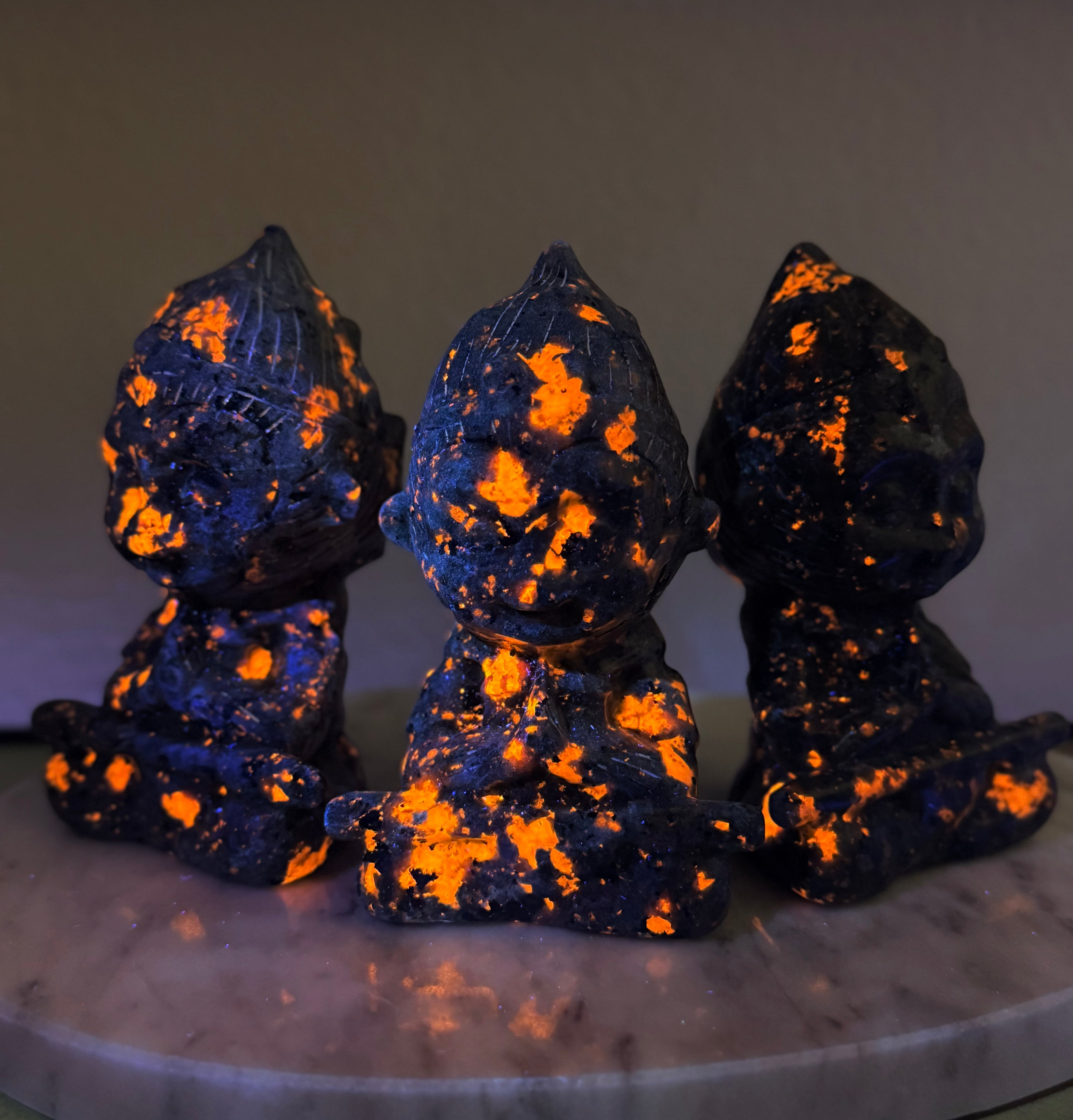 Yooperlite Meditating Sun Wukong Crystal Carving