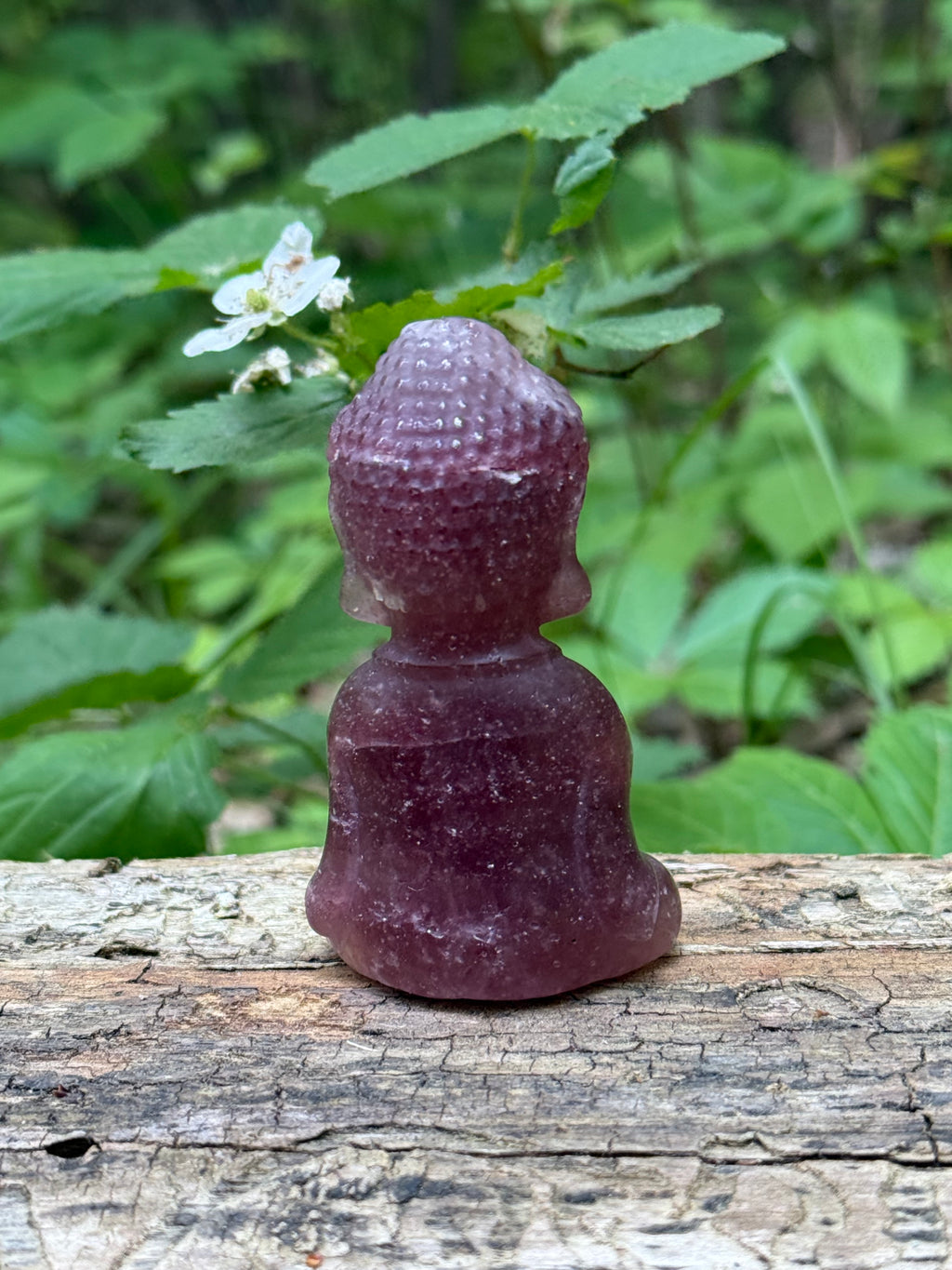 Strawberry Quartz Baby Buddha Meditating Crystal Carving