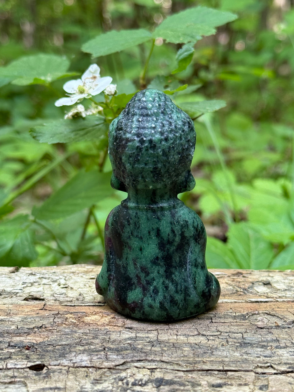 Ruby Zoisite Baby Buddha Meditating Crystal Carving